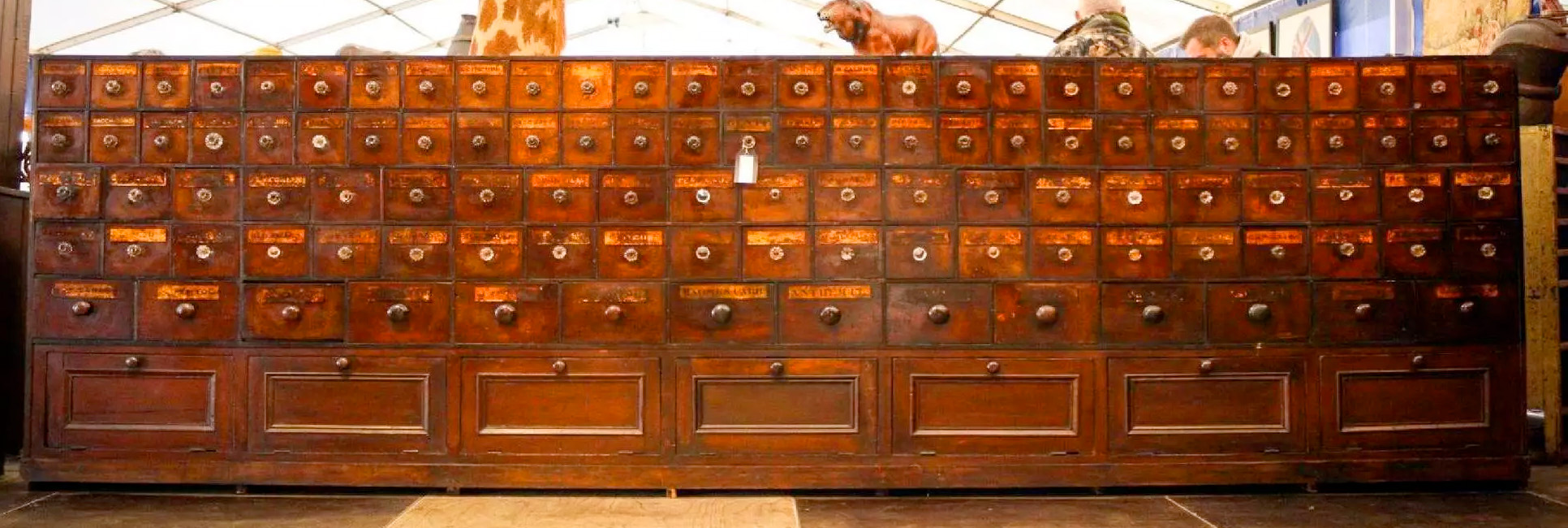 Antique apothecary drawers