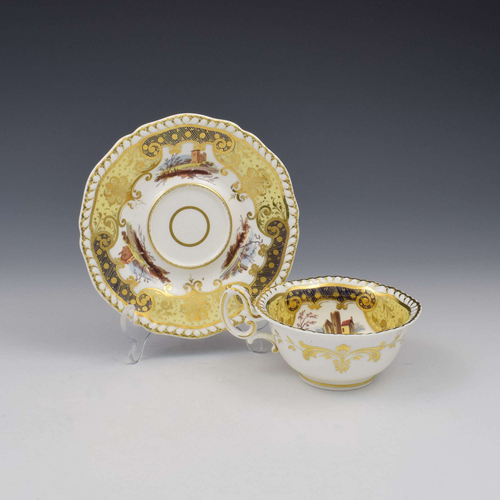 H & R Daniel Porcelain Tea Cup & Saucer Pattern 4111 c.1825