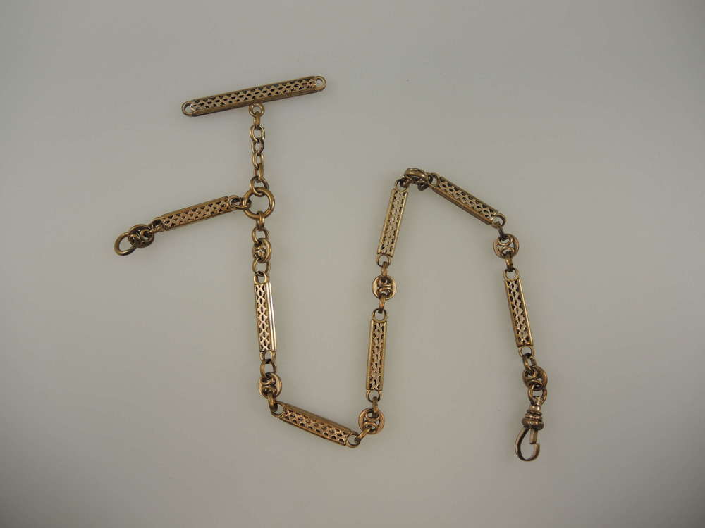 Superb gold plated Victorian pocket watch chain c1890