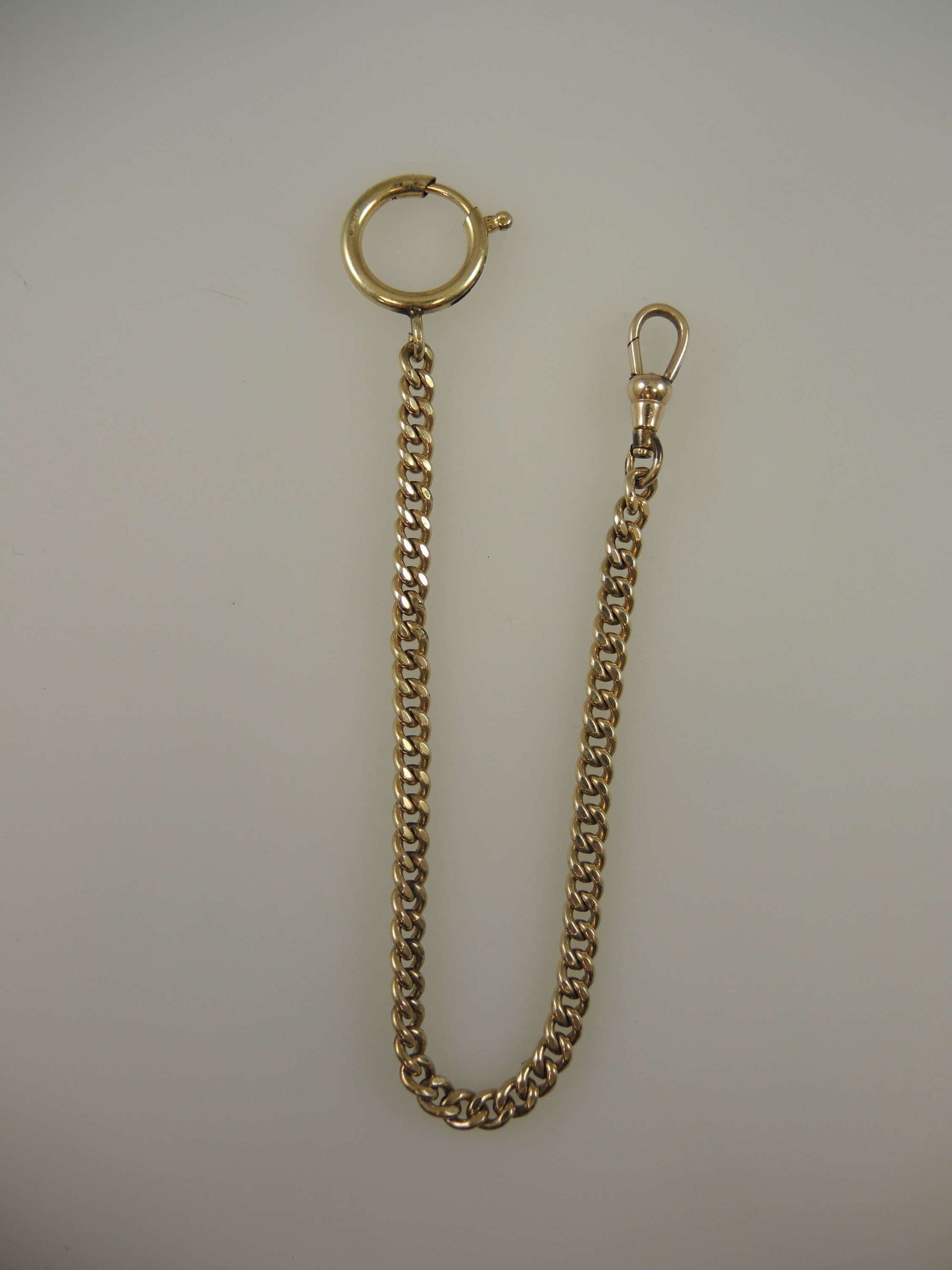 Smart 14K gold filled pocket watch chain for a blazer pocket c1900