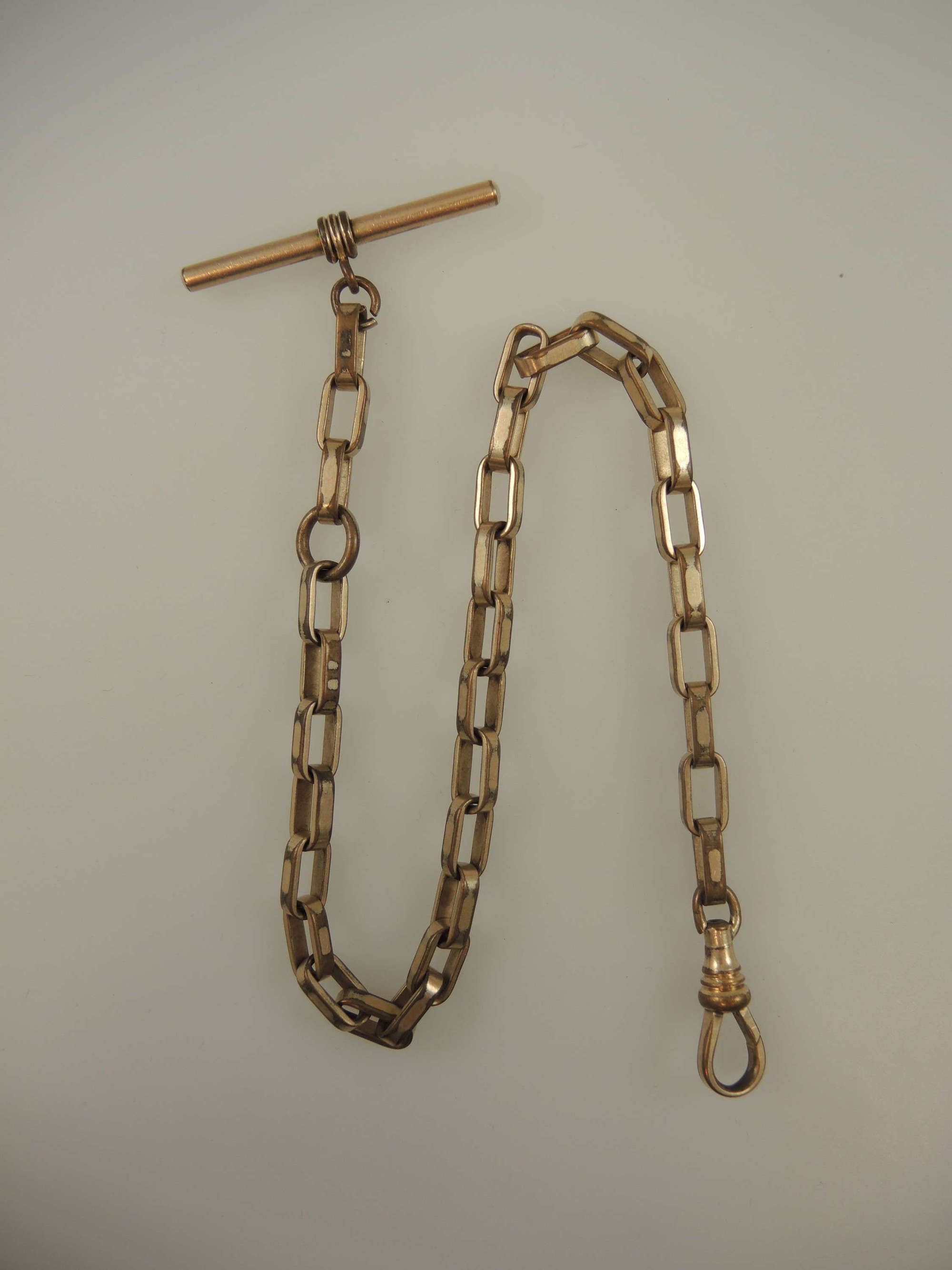 Rose gold Victorian gold plated pocket watch chain c1890