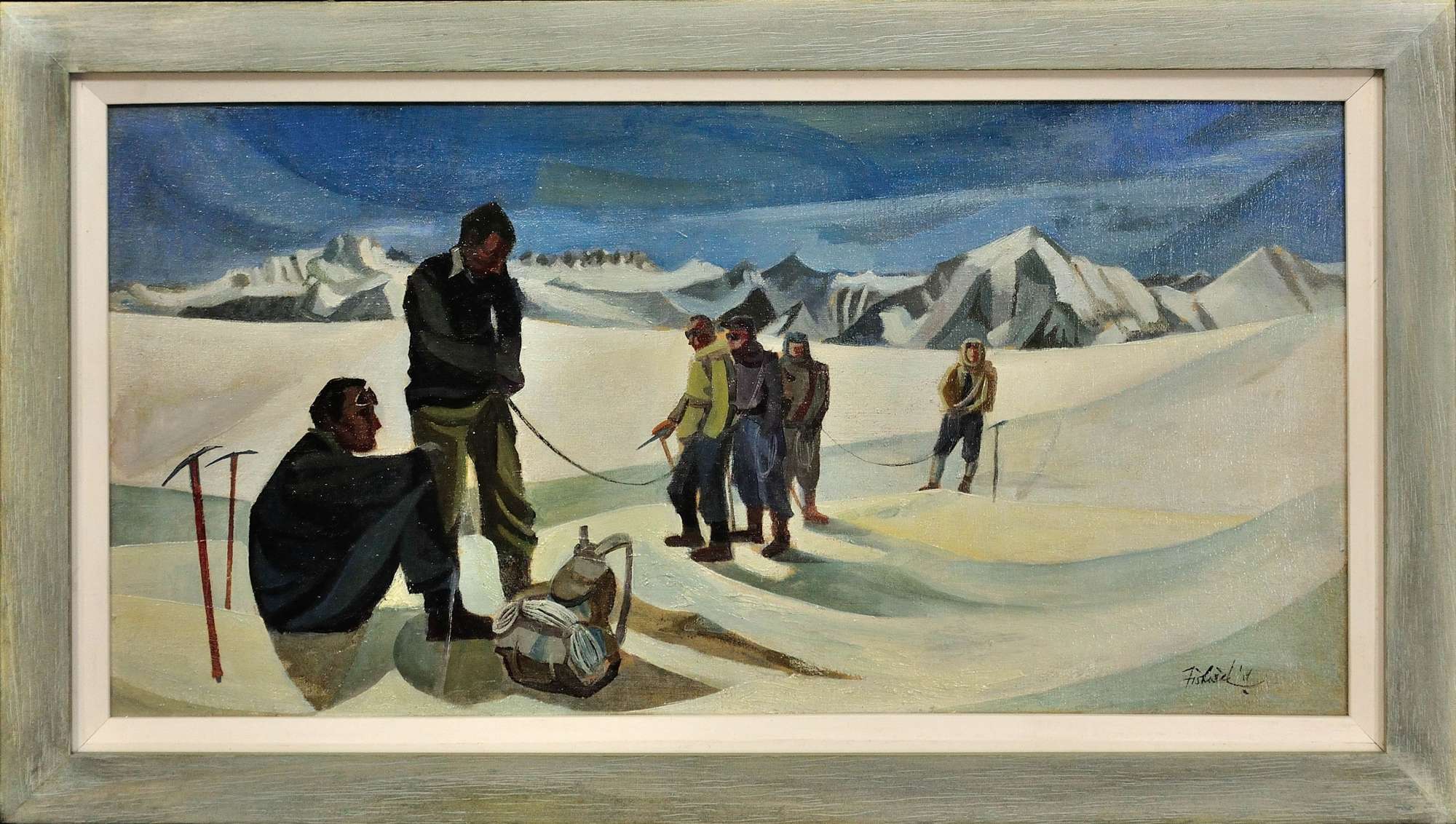 Clifford Fishwick 1923-1997. Across the Snowfields, 1951.Framed Oil