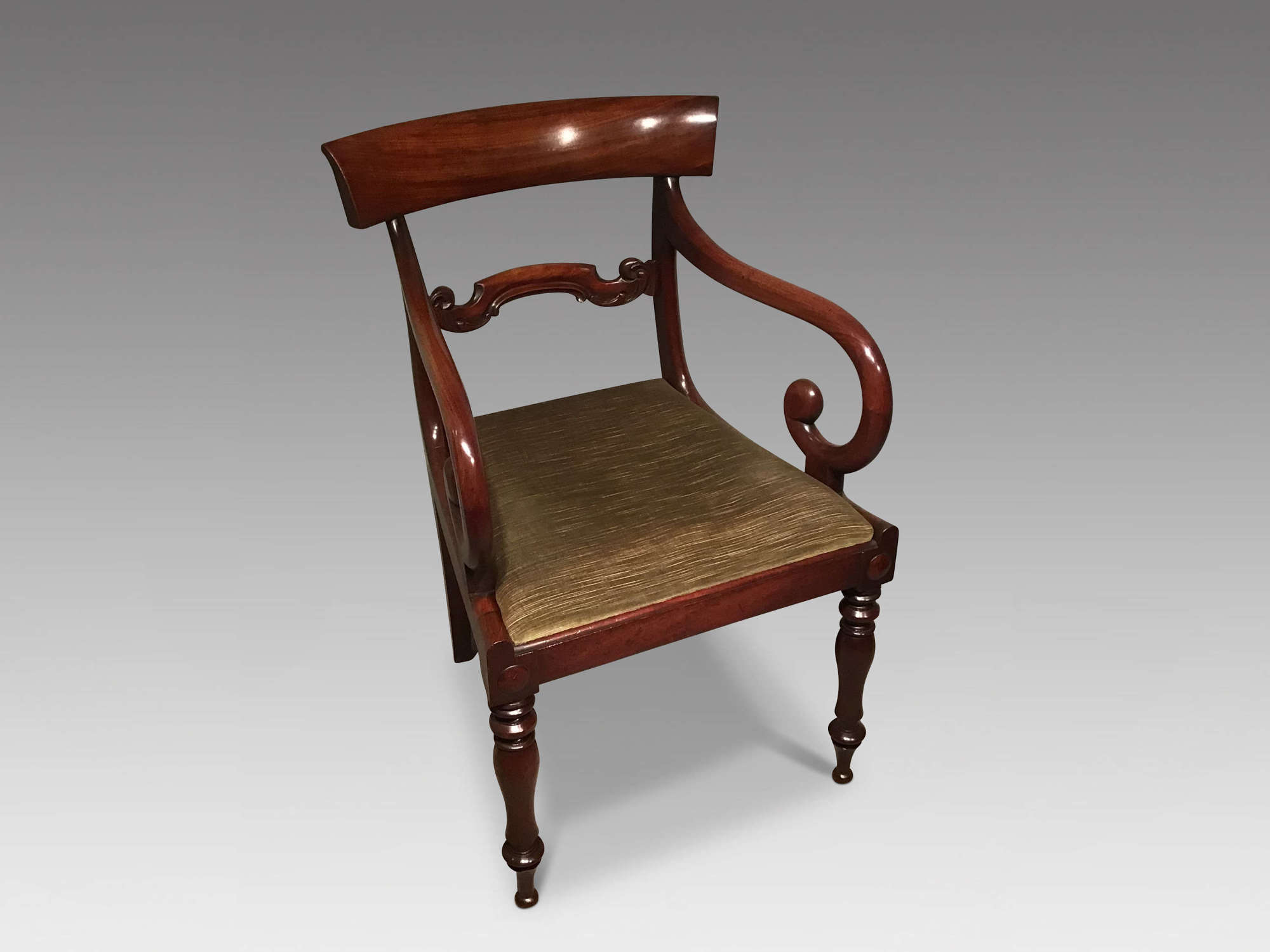 Antique mahogany elbow chair