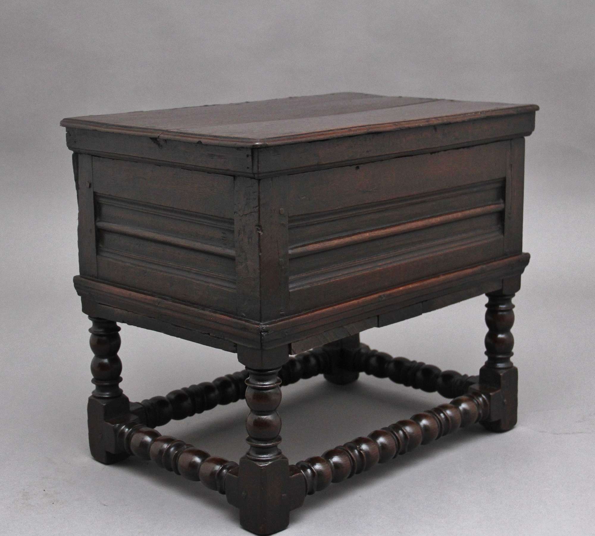 Early 18th Century Oak Box Stool