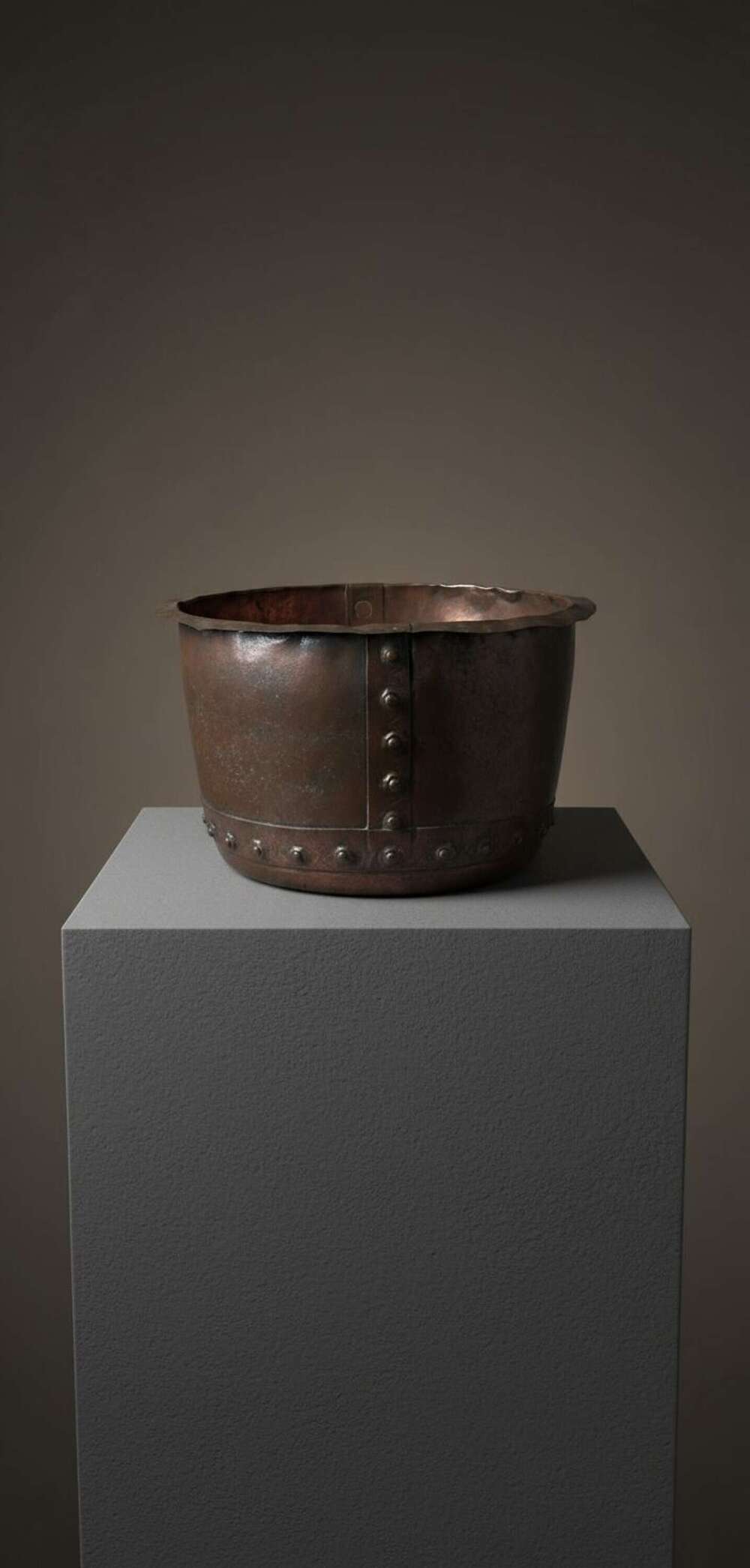 19th Century Riveted Copper Planter/Log Bin