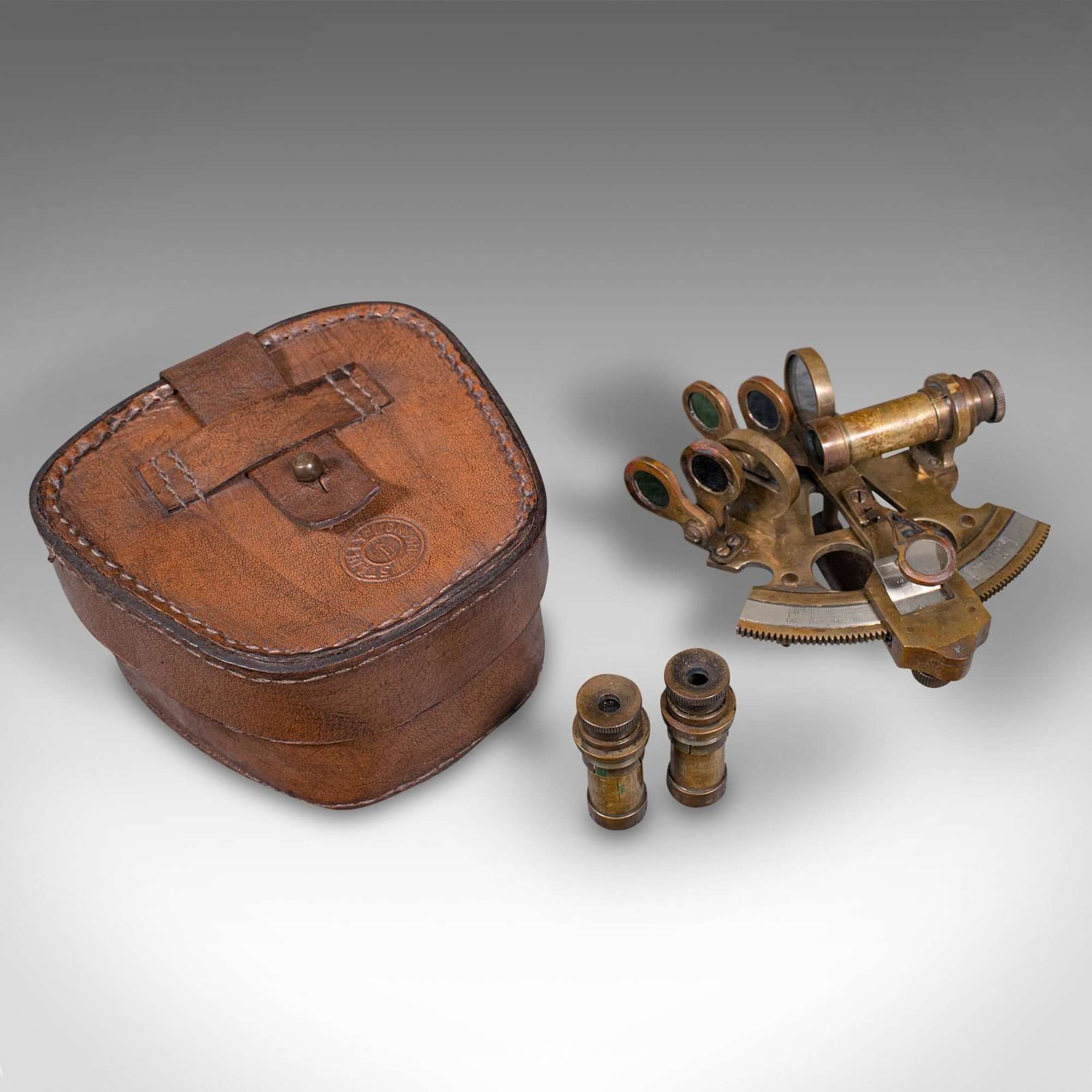Antique Field Sextant, English, Brass, Military Instrument, Stanley, Victorian