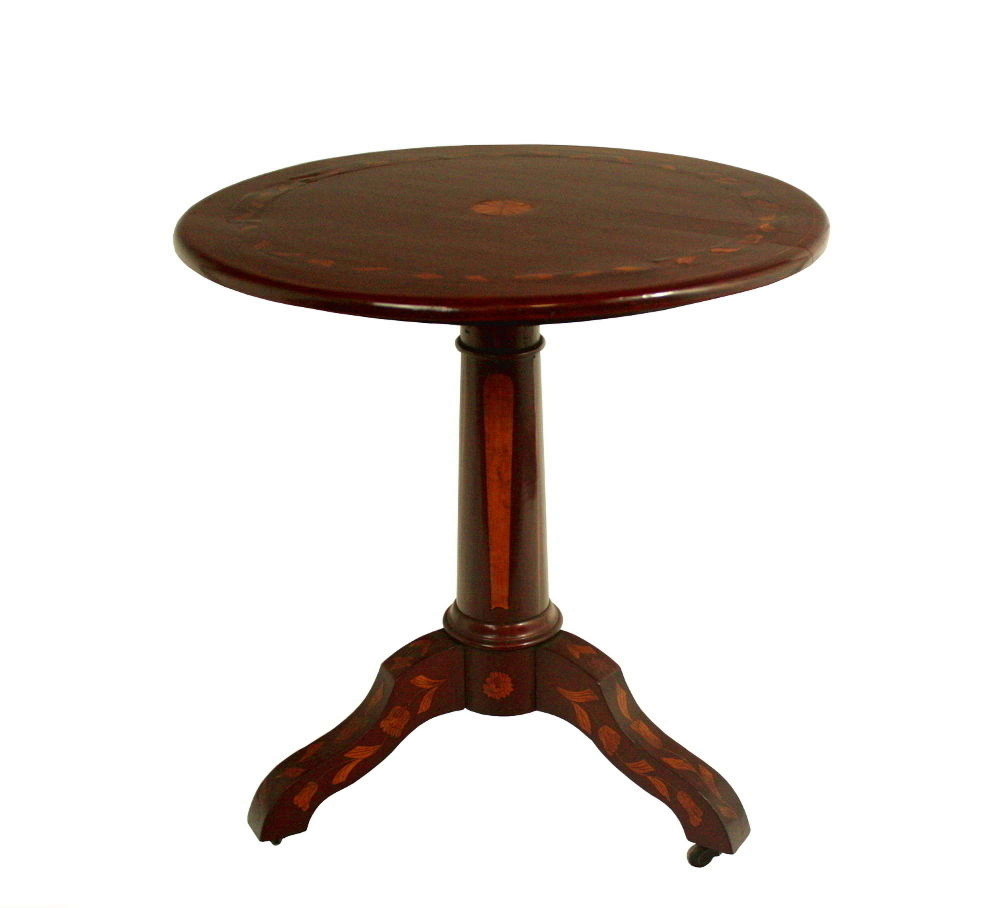 Unusual 19th Century Victorian Inlaid Revolving Circular Table