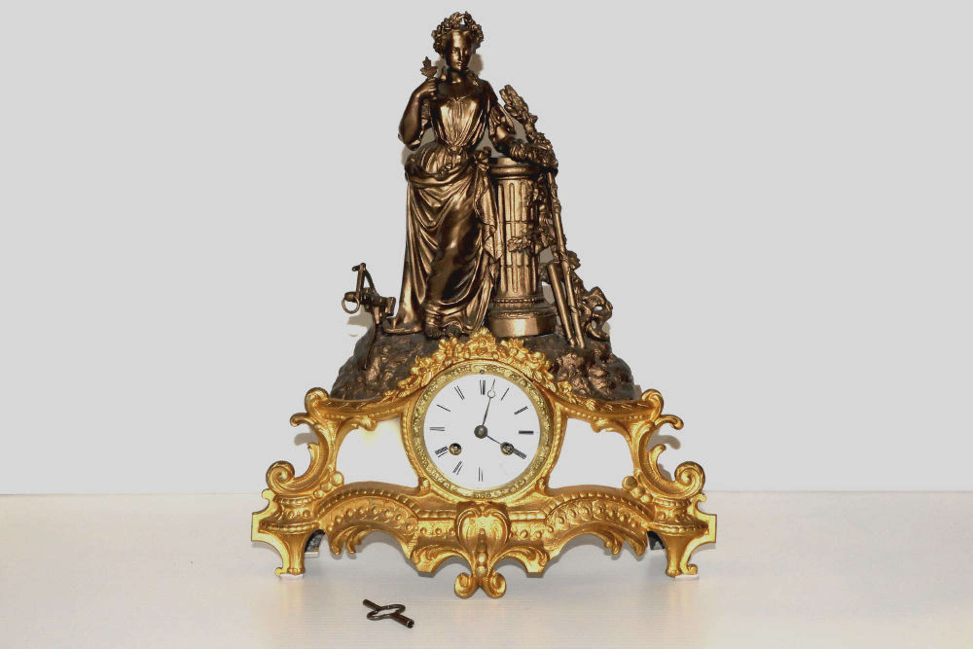 French Victorian Speltor Mantle Clock