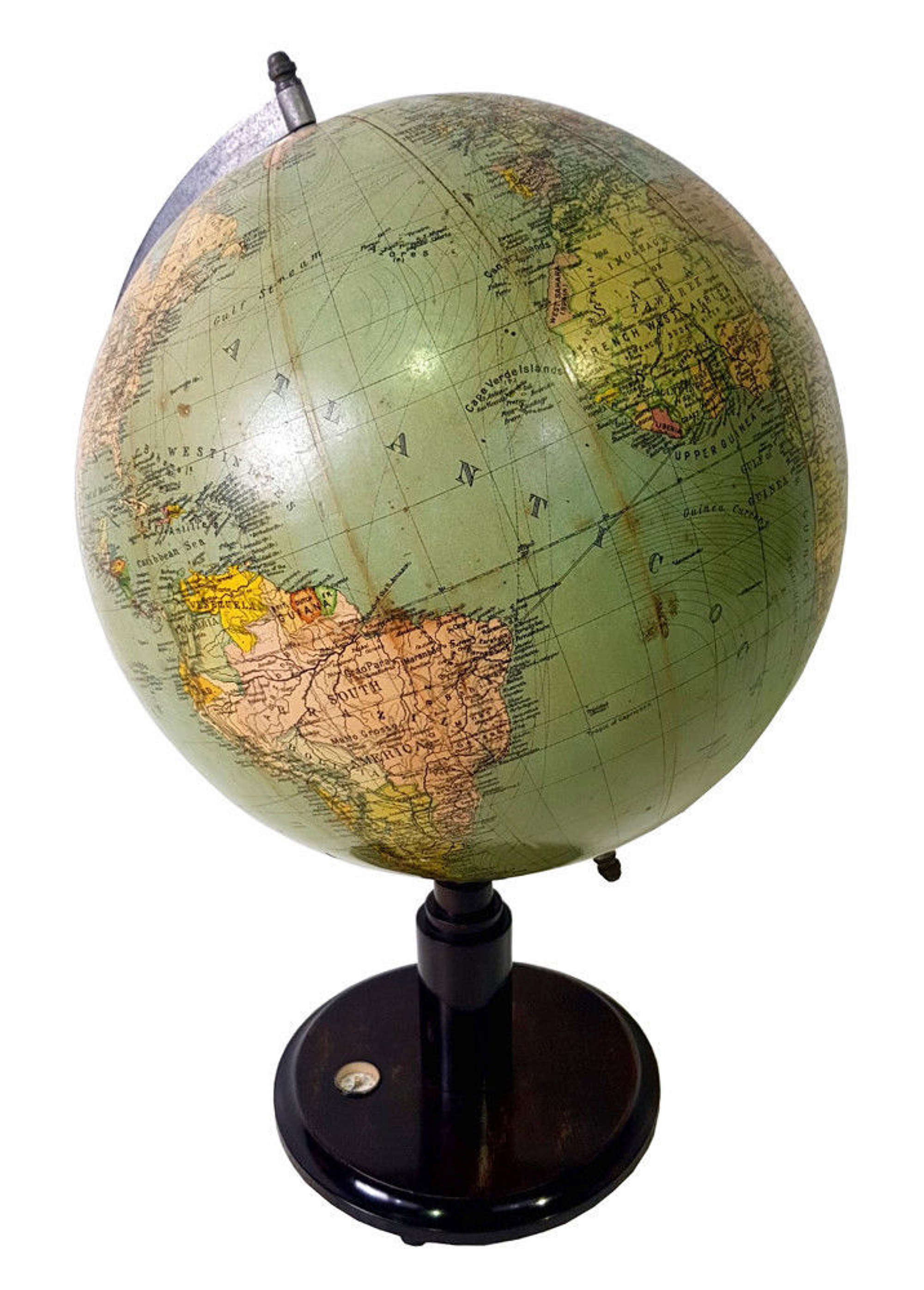 1940s Globe With Compass In Base