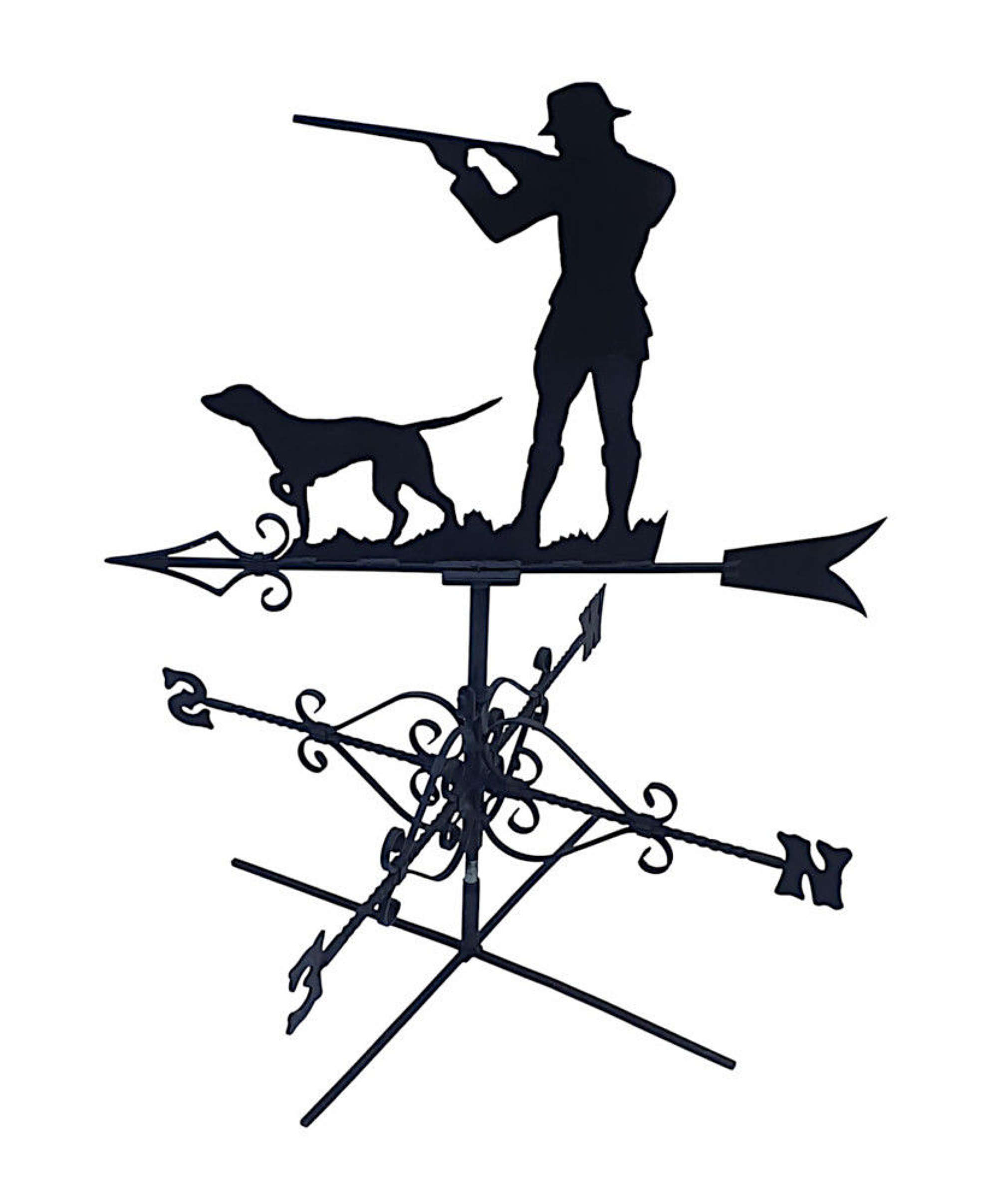 A Stunning Mid 20th Century Forge Made Weather Vane Of A Gunman And Do