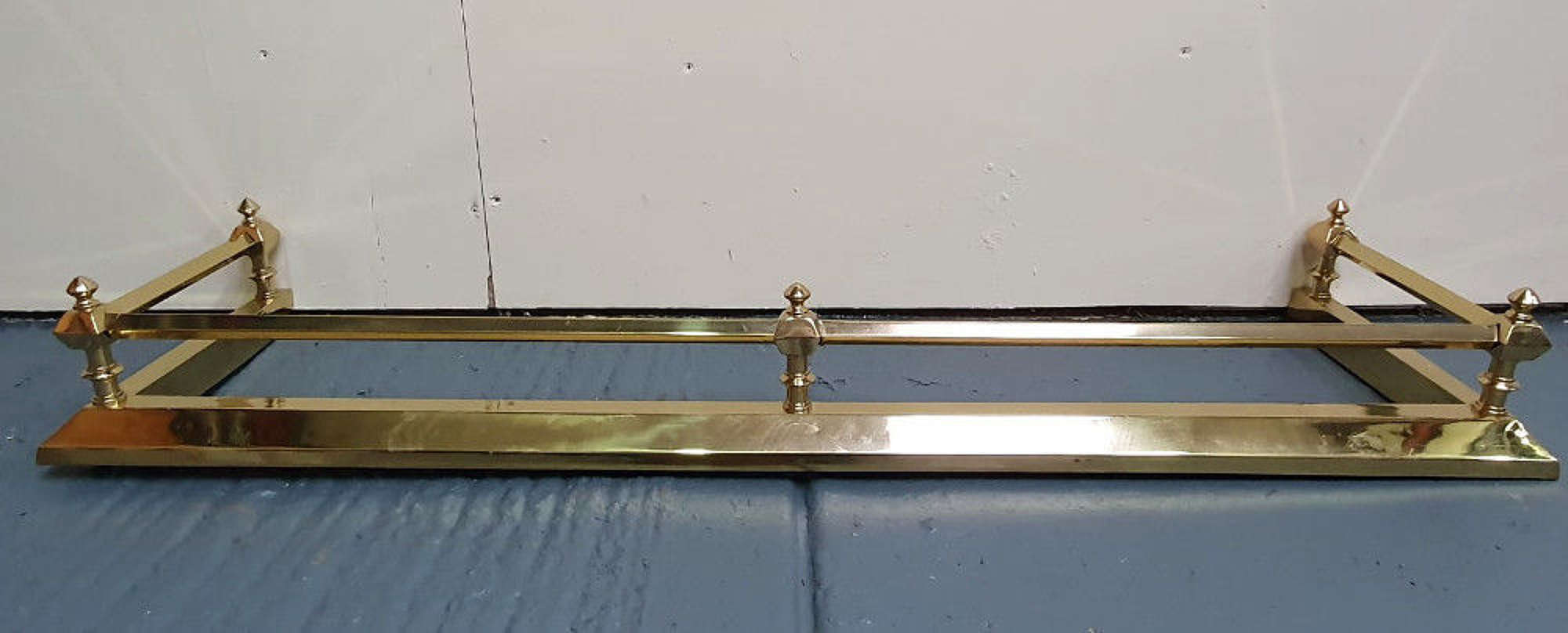19th Century Polished Brass Fire Fender