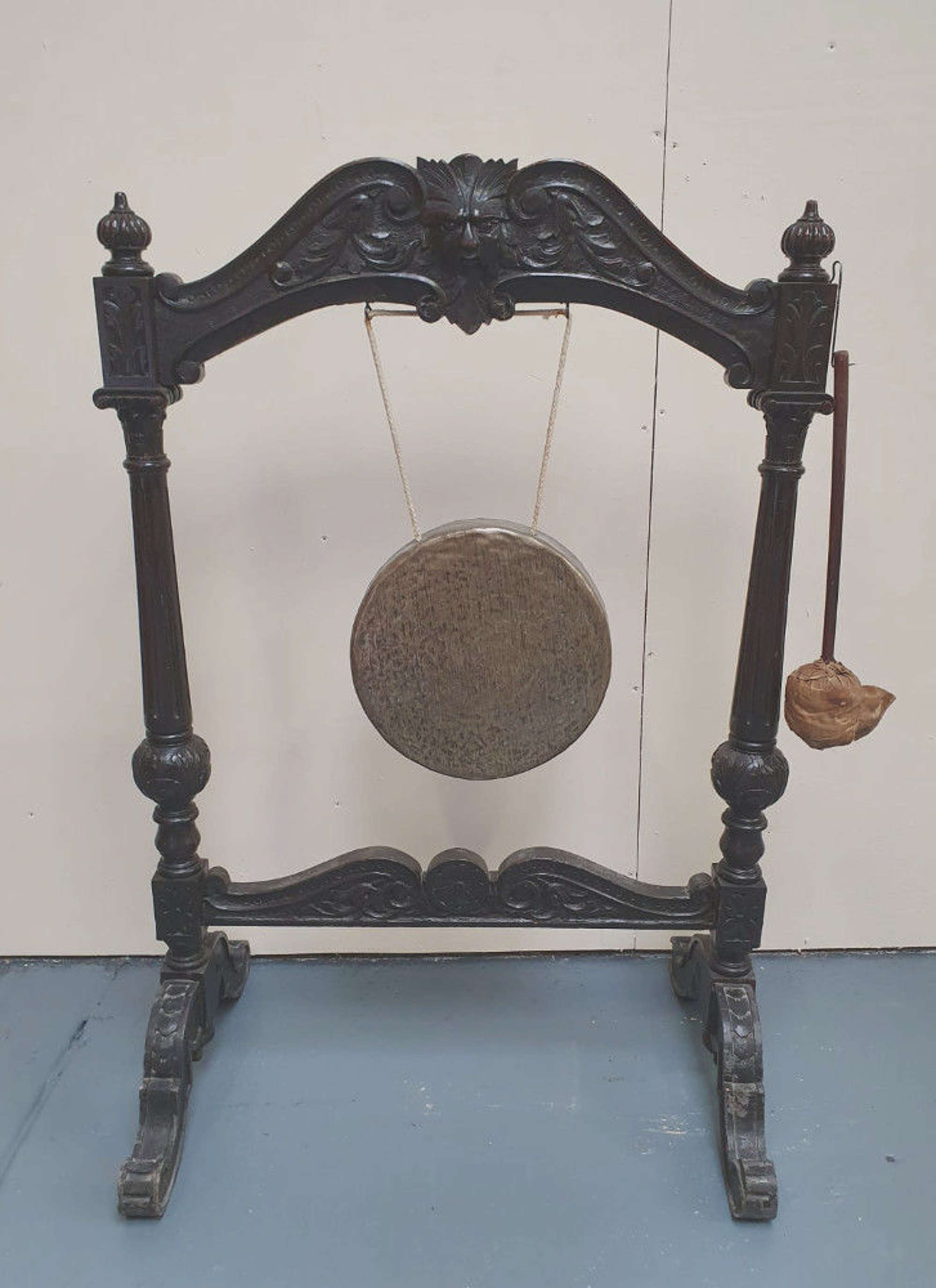 19th Century Oak And Brass Dinner Gong