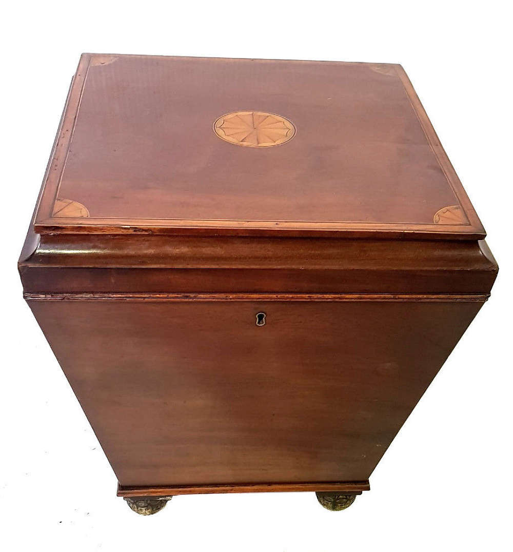 Lovely Edwardian Inlaid Mahogany Cellerette (neat Size)