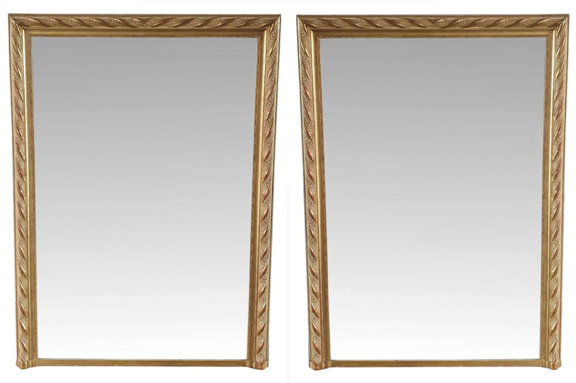 Pair Of 19th Century Gilt Antique Overmantle Mirrors