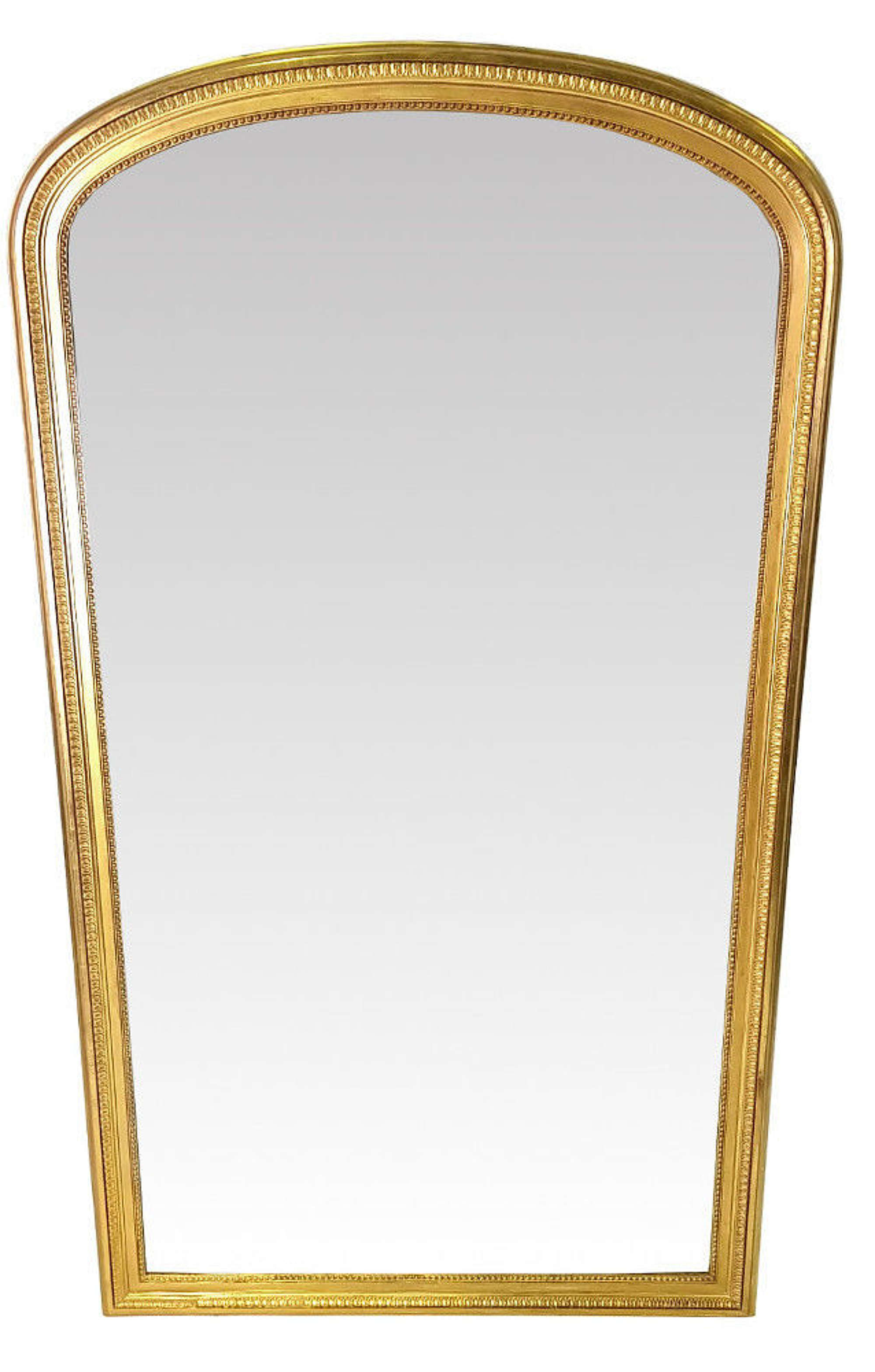 Simple 19th Century Gilt Arch Top Tall Antique Mirror