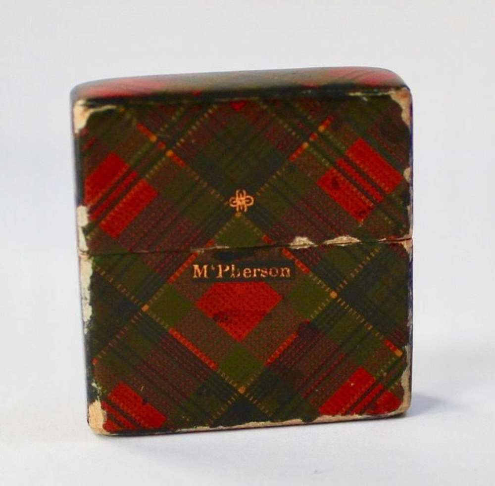TARTANWARE OBLONG STAMP BOX