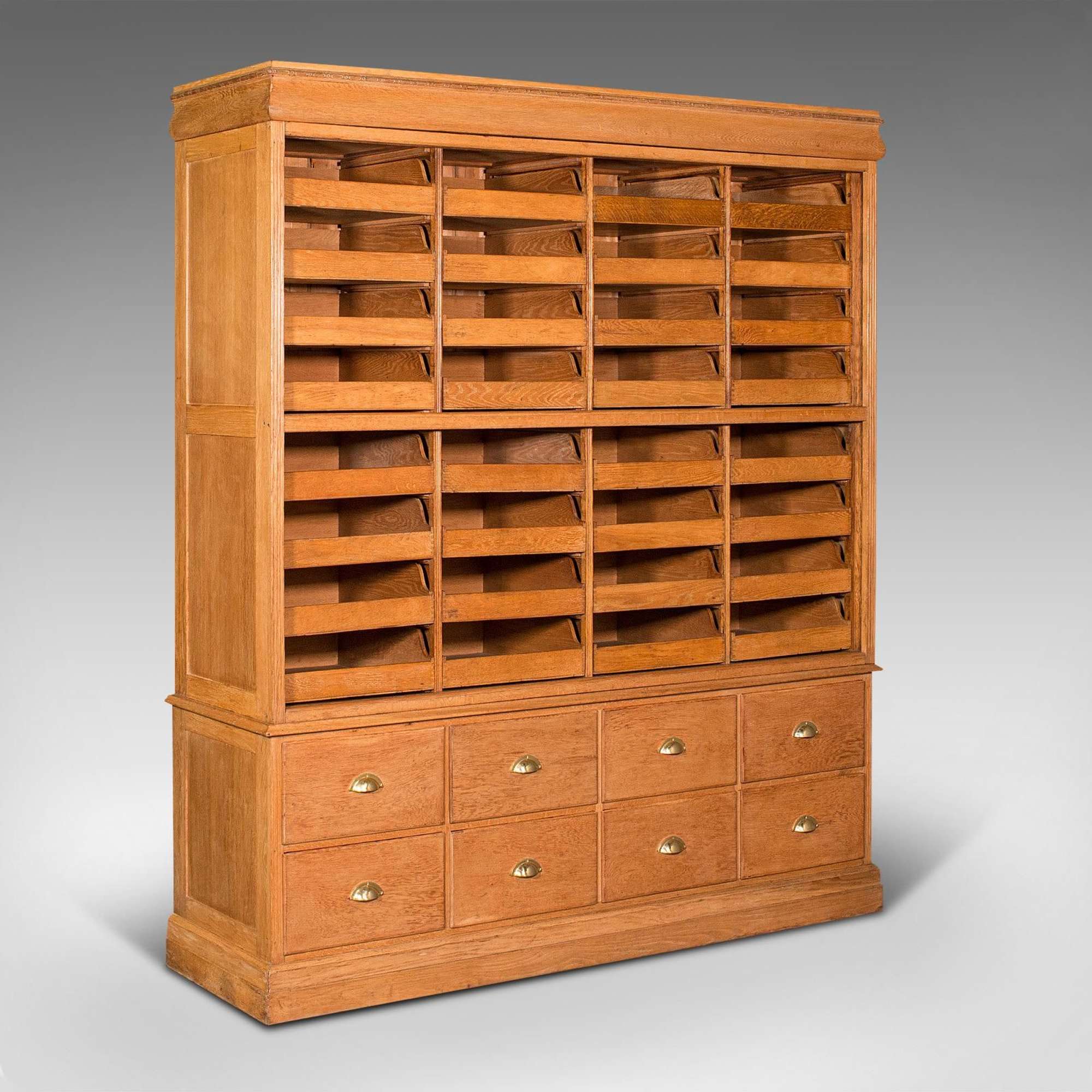 Very Large Antique Haberdashery Cabinet, Oak, Collector, Shop, Rack, Edwardian
