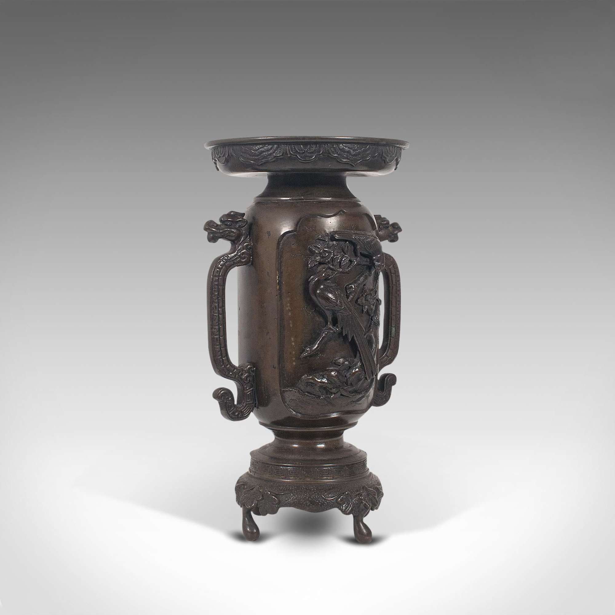 Antique Decorative Vase, Japanese, Bronze, Meiji Period c.1900