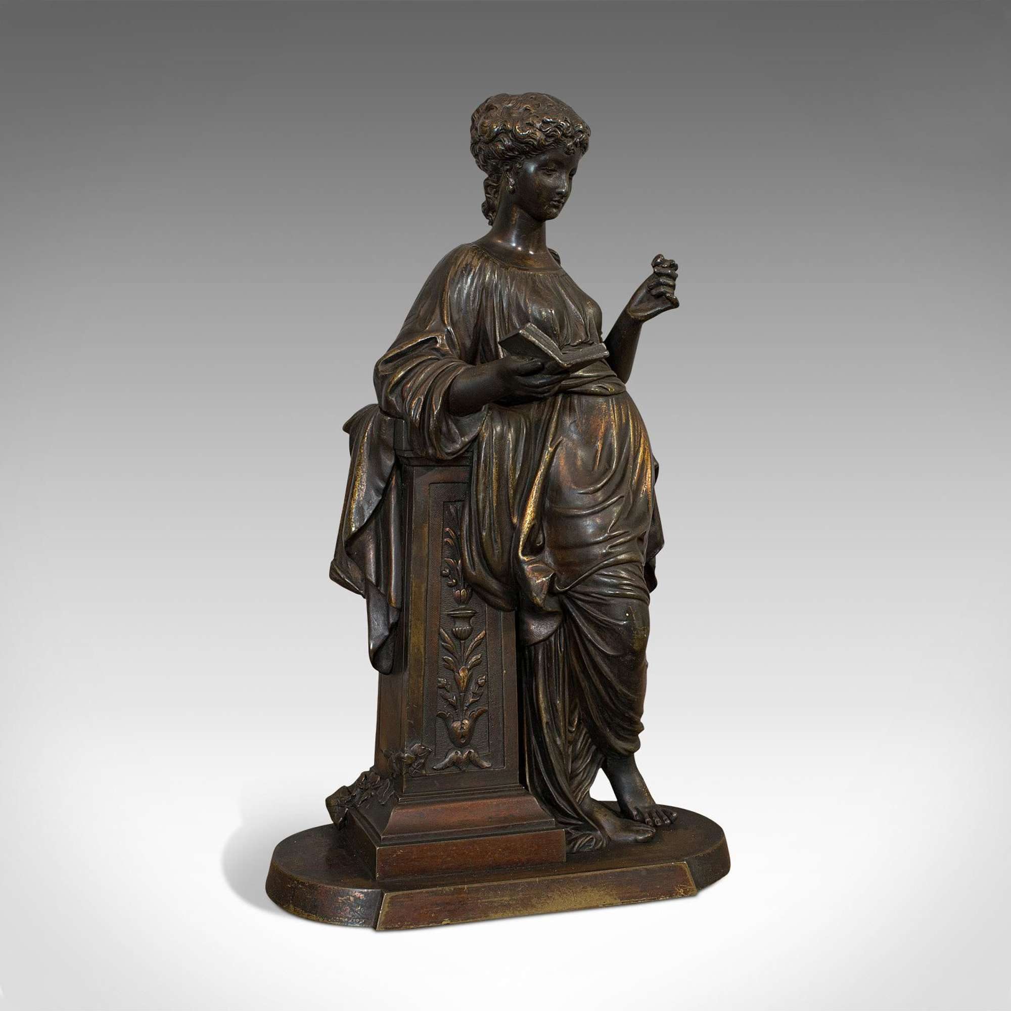 Antique Bronze Figure, French, Female, After Moreau C.1920
