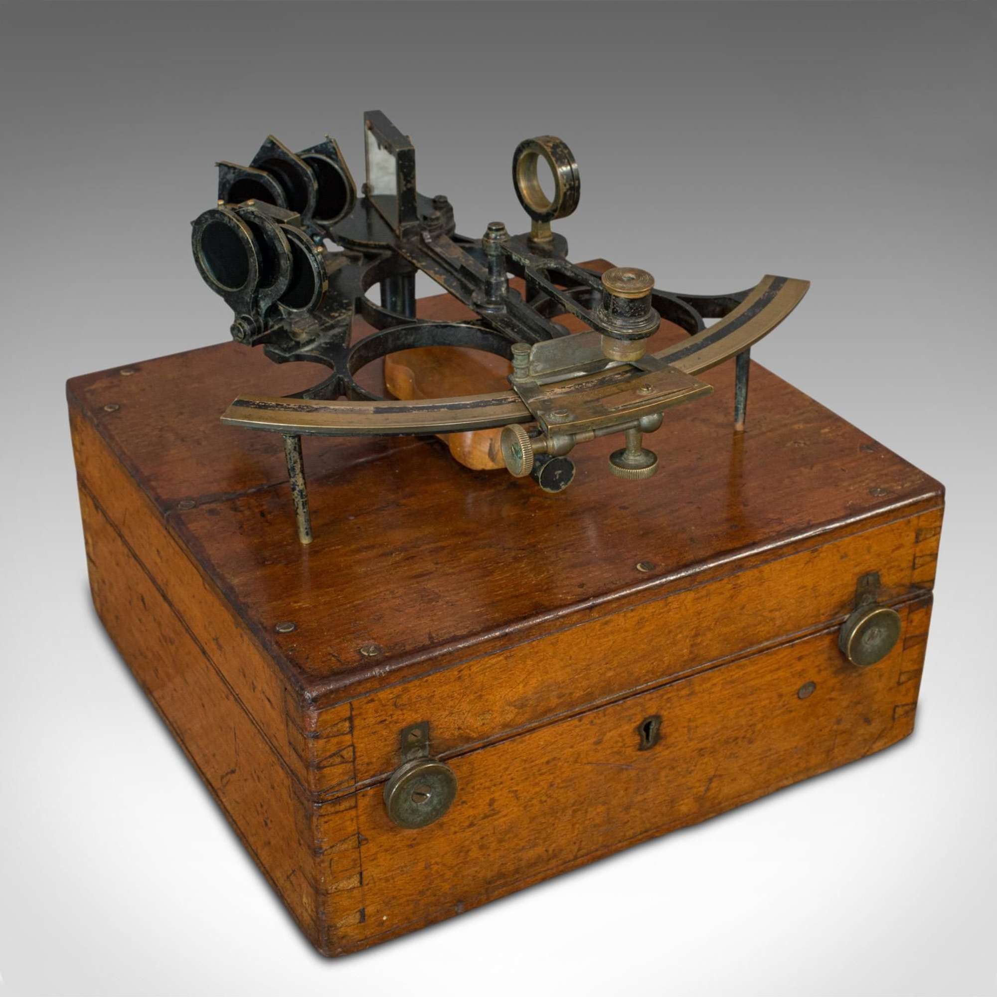 Antique Maritime Sextant, Brass, Admiralty, Naval, Instrument, Victorian c.1900