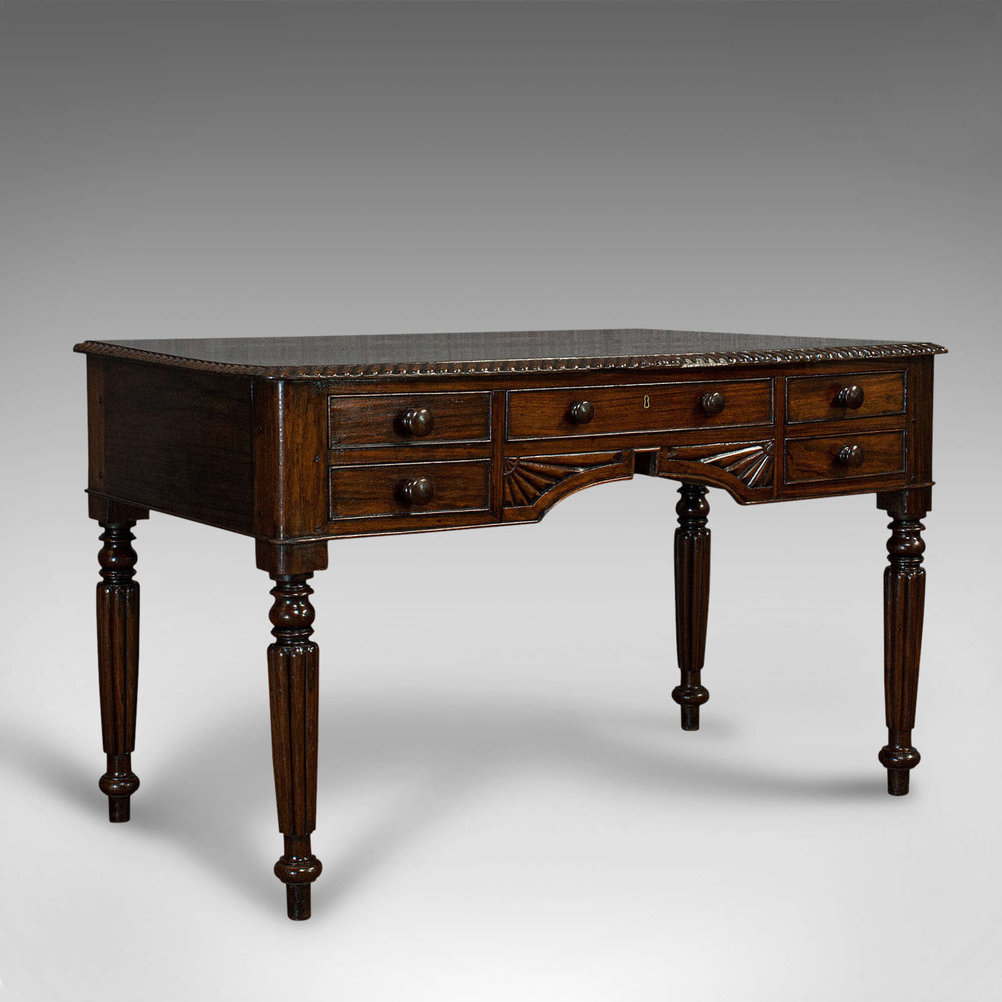 Antique Writing Desk, English, Rosewood, Study, Side, Table, Regency C.1820