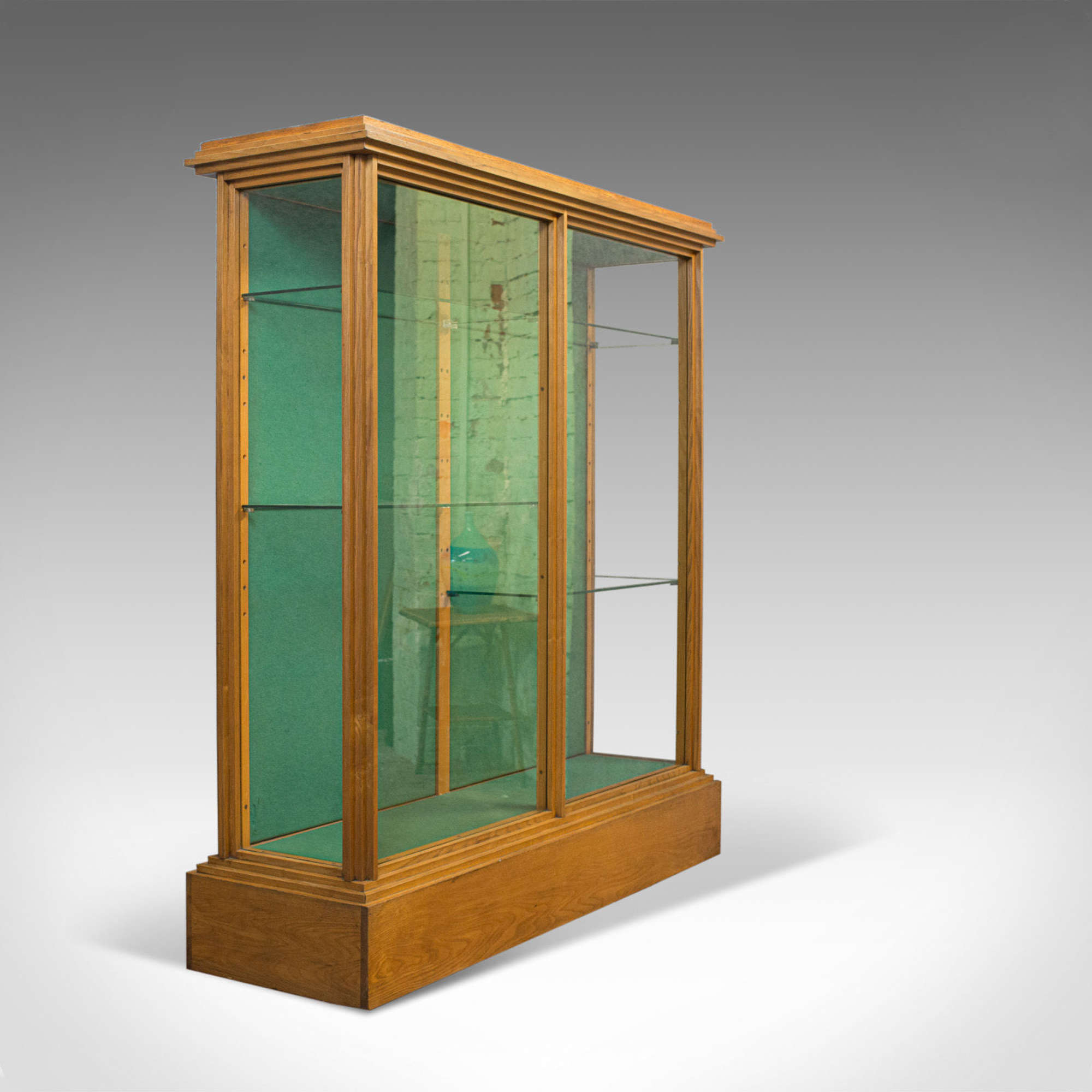 Antique Shop Display Cabinet, English, Victorian Fitting, Ash, Fitting C.1900