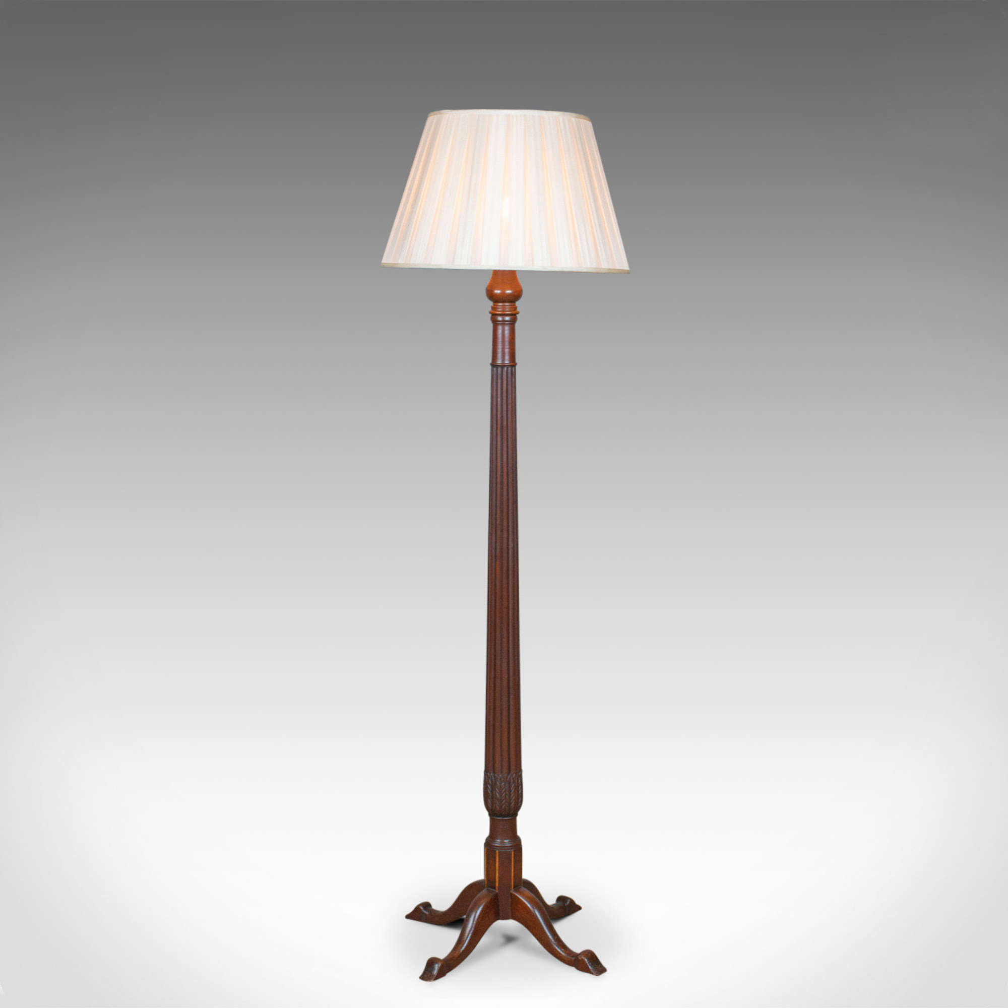 Antique Standard Lamp, English, Edwardian, William IV Bedpost Light c.1910