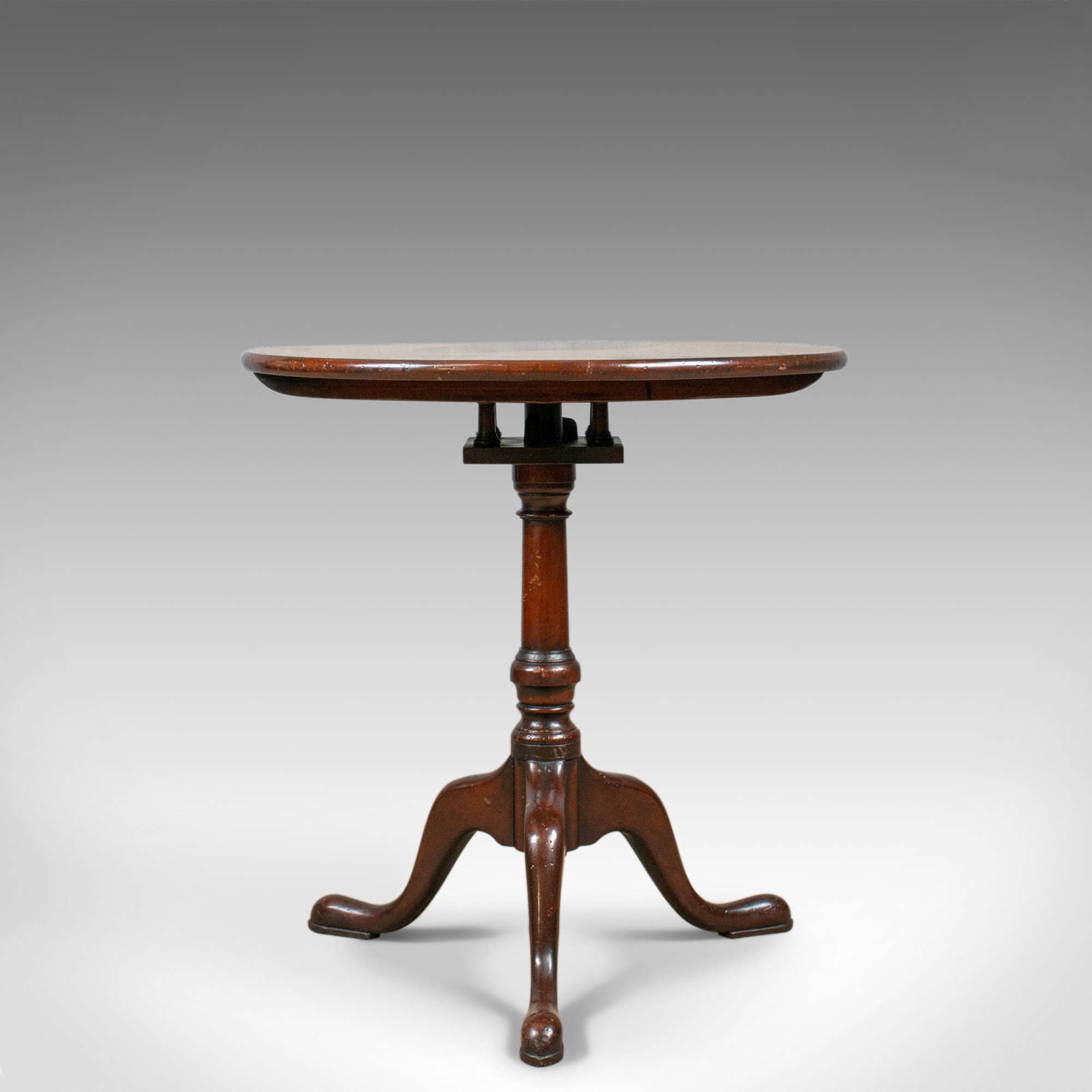 Antique Tilt-top Side Table, English, Georgian, Mahogany, Wine C.1800