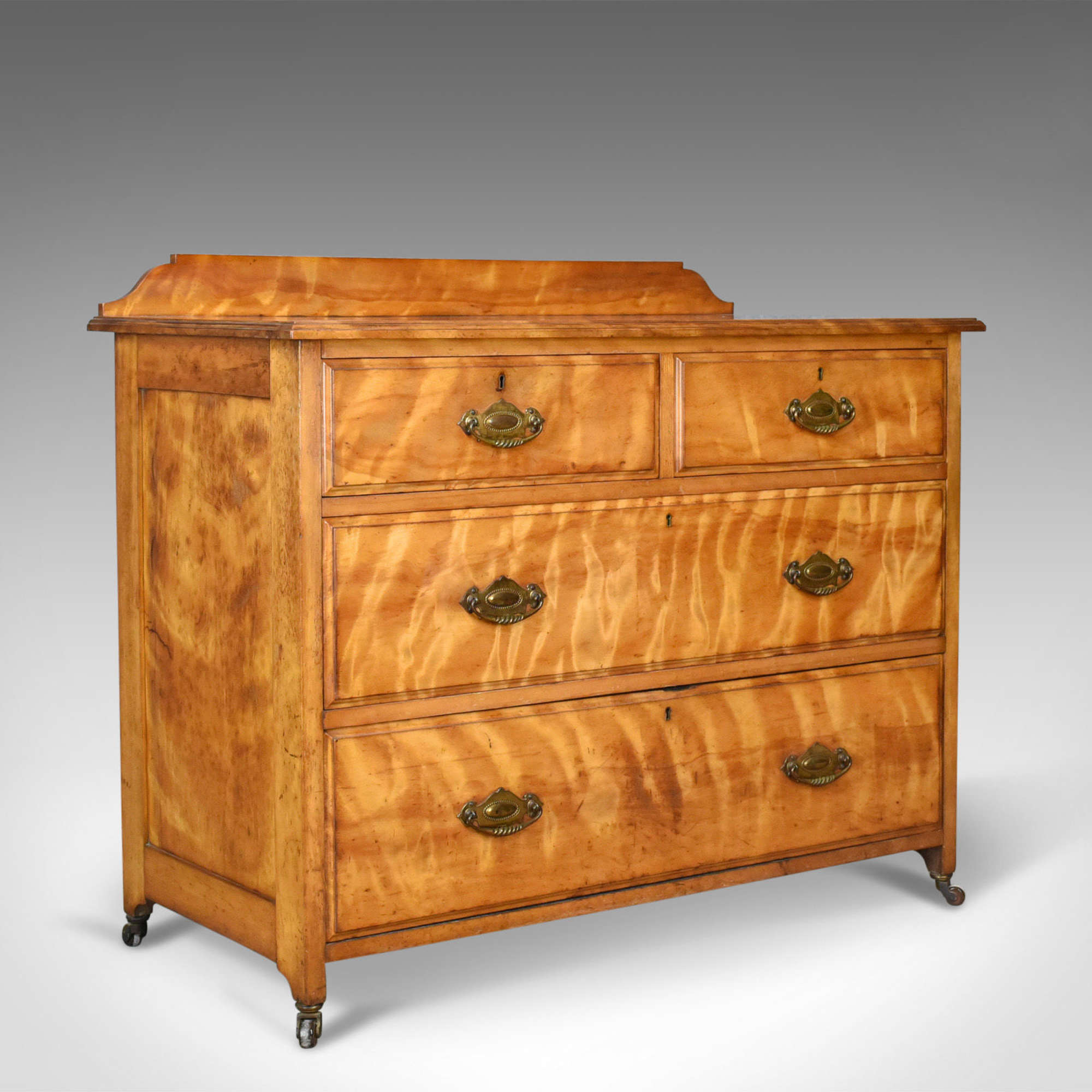 Antique Chest Of Drawers, Satinwood, English, Victorian Bedroom C.1900