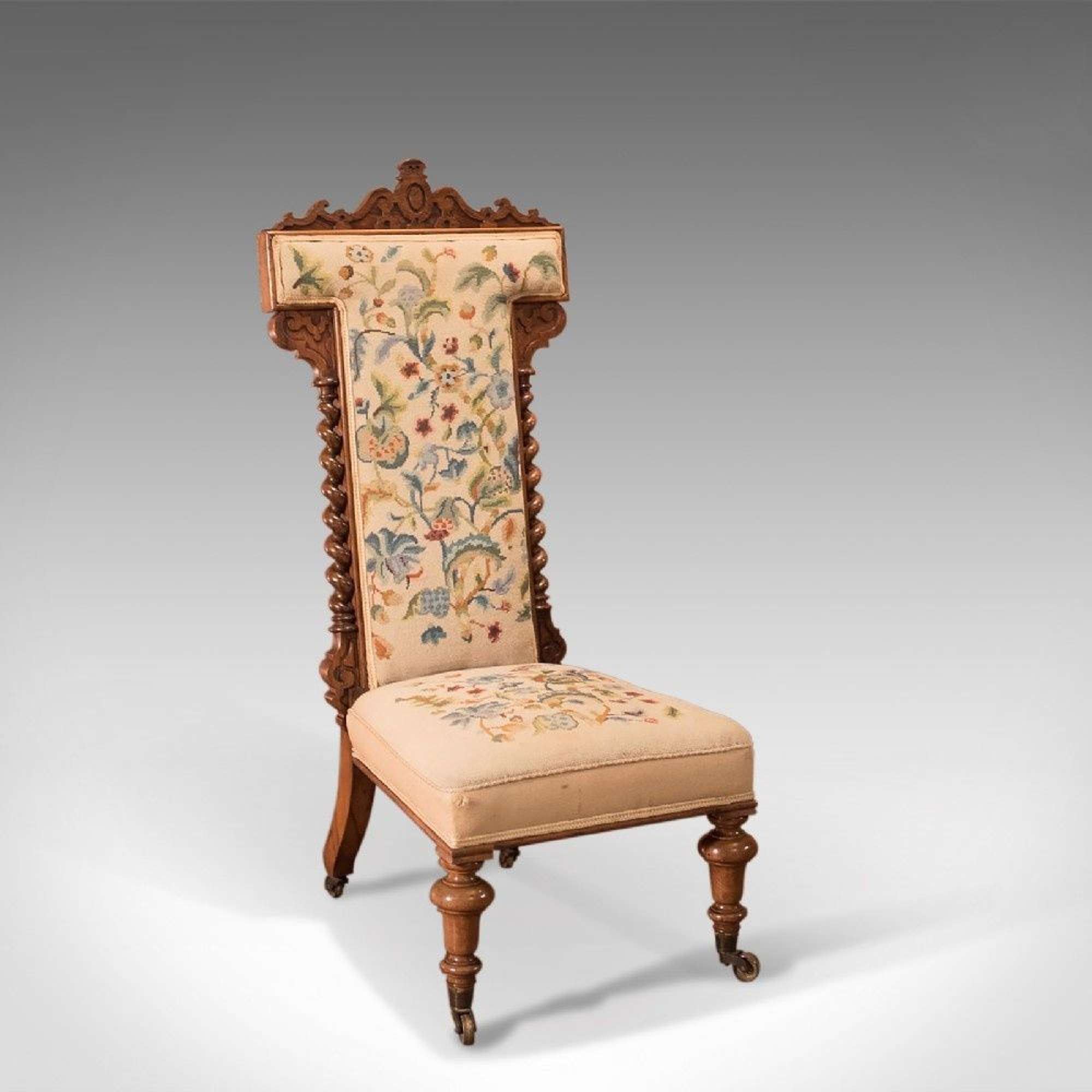 Antique Prie Dieu Chair, Victorian Rosewood C.1850