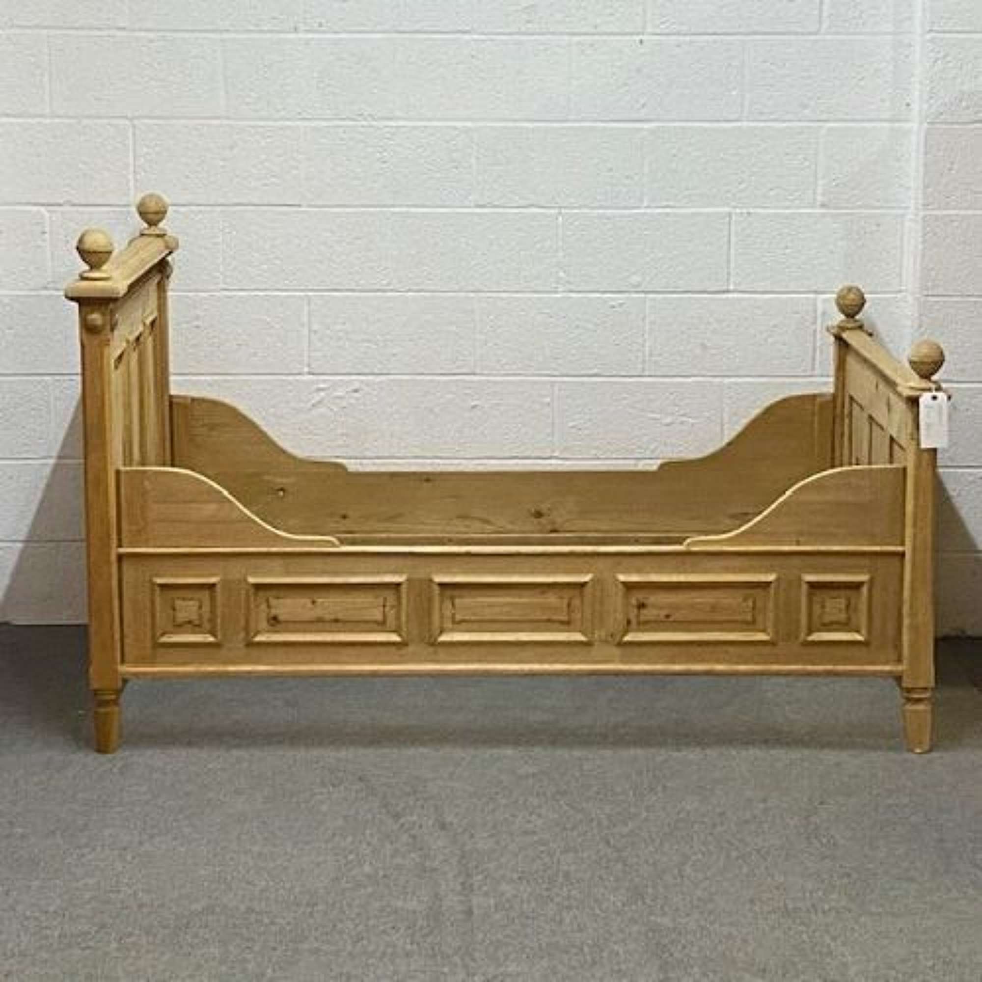 Large Old Pine Sleigh Bed
