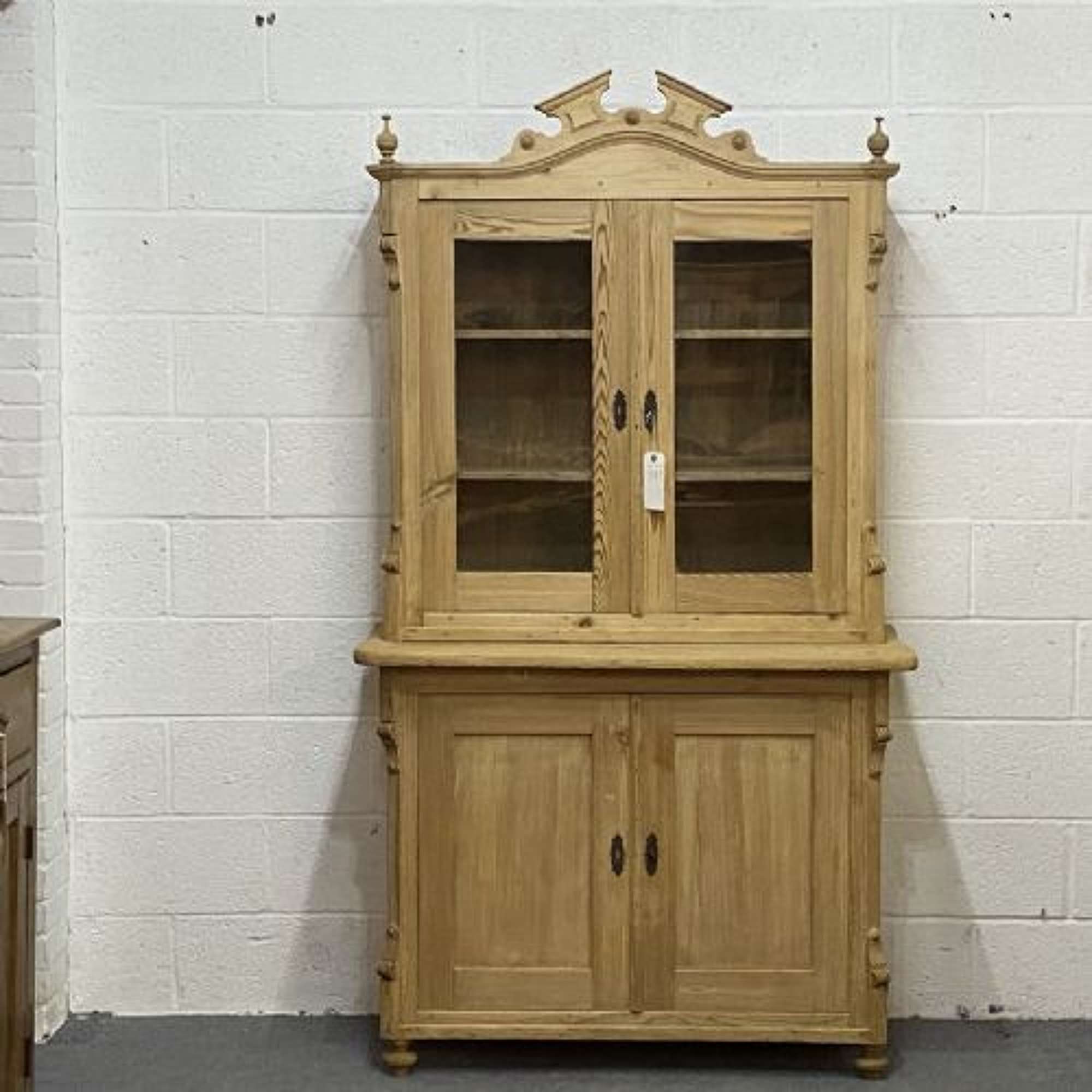 Ornate Antique Pine Display Dresser