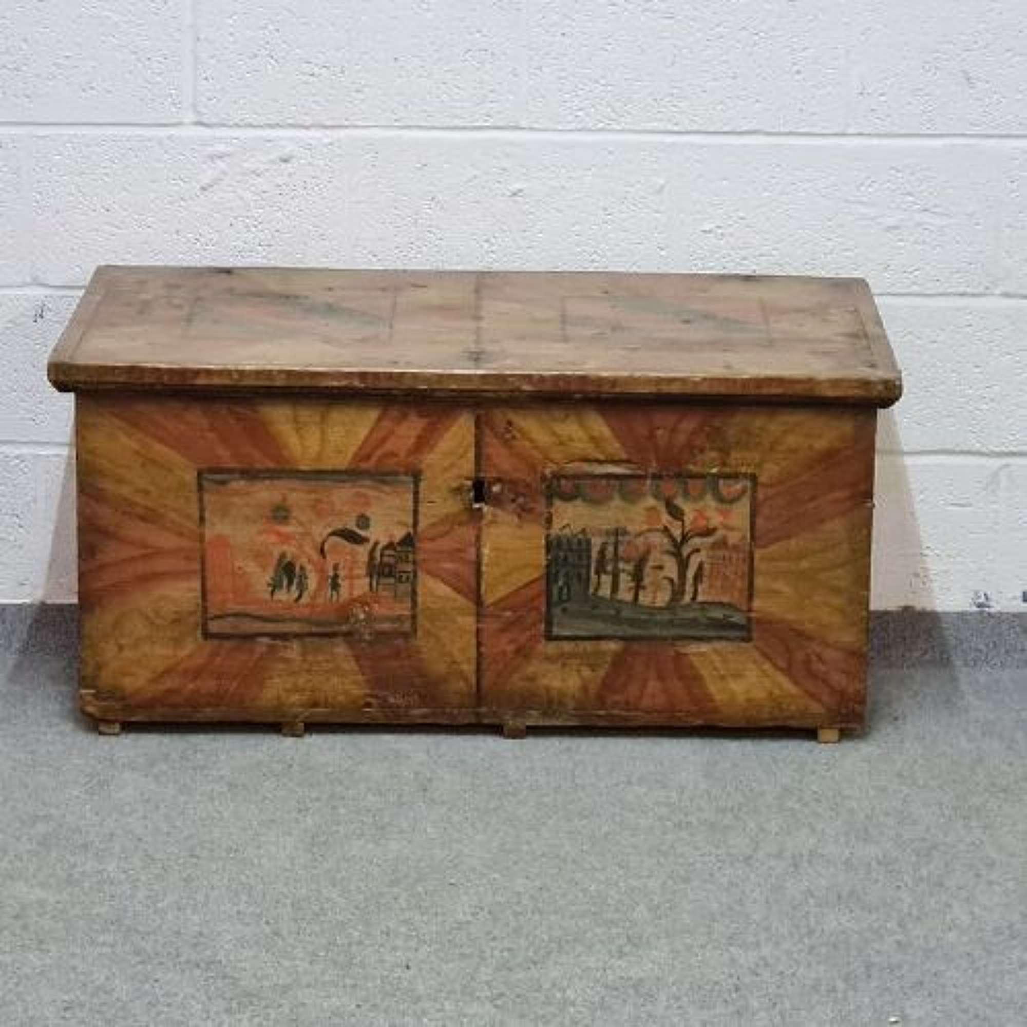Antique Painted Pine Box