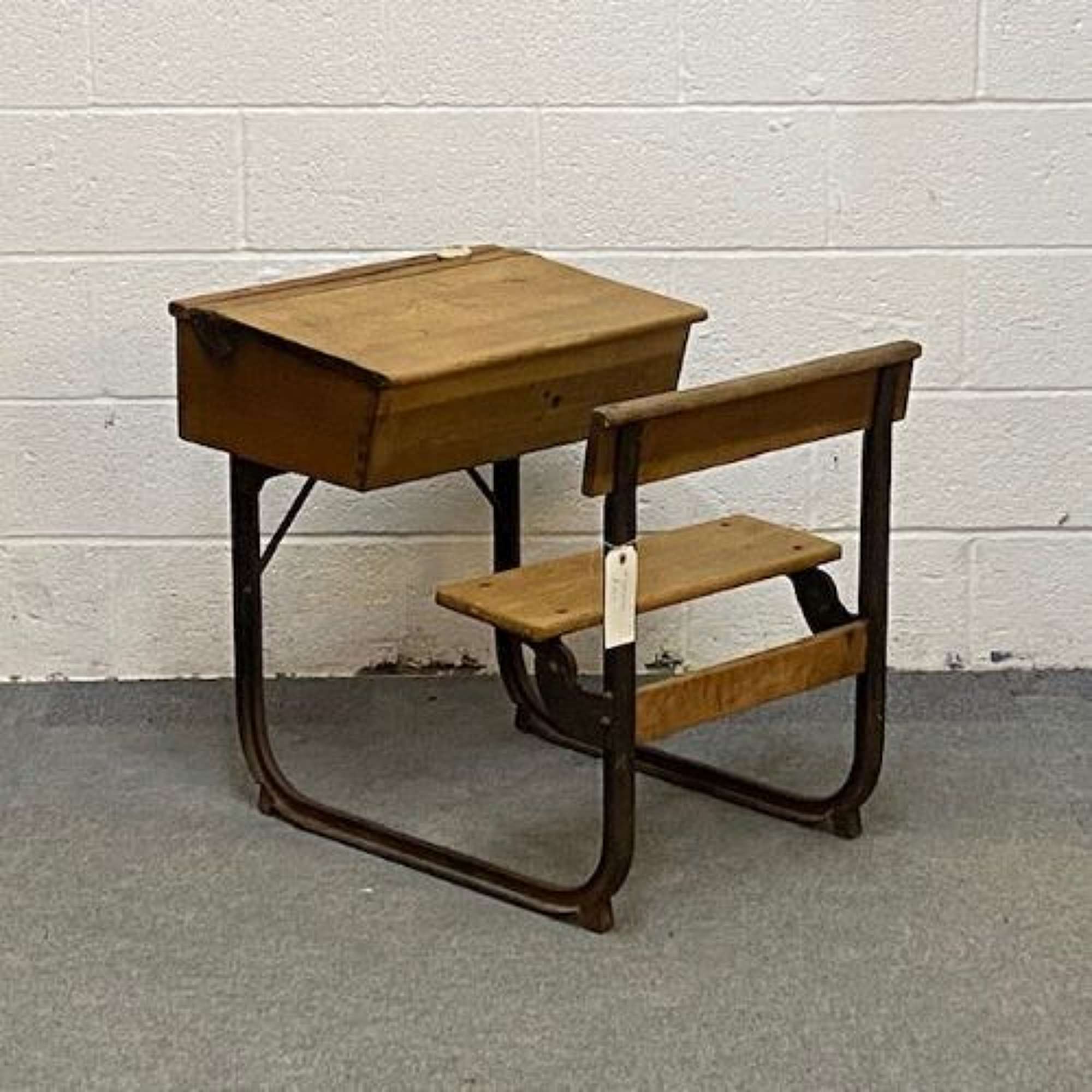 Old English Wooden School Desk