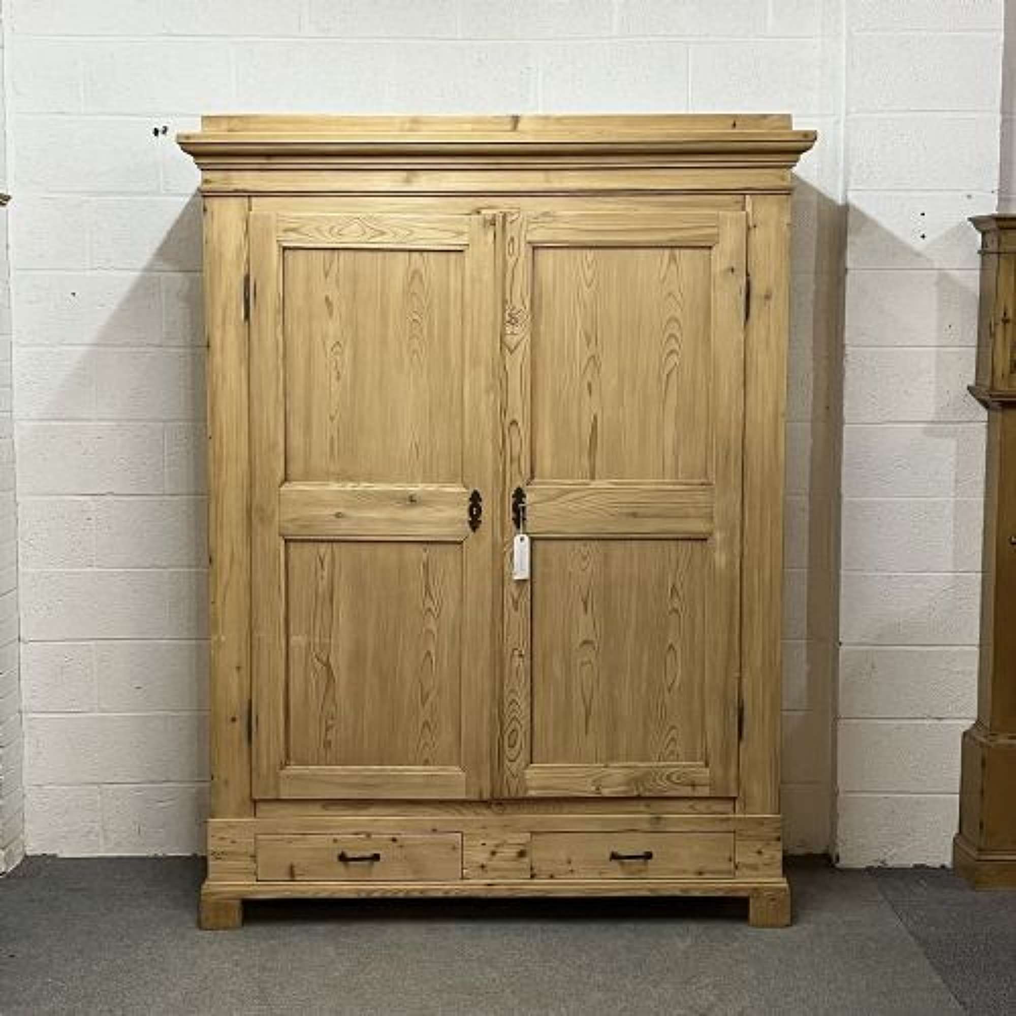 A Very Tall & Solid Continental Pine Wardrobe C.1910 (dismantles)