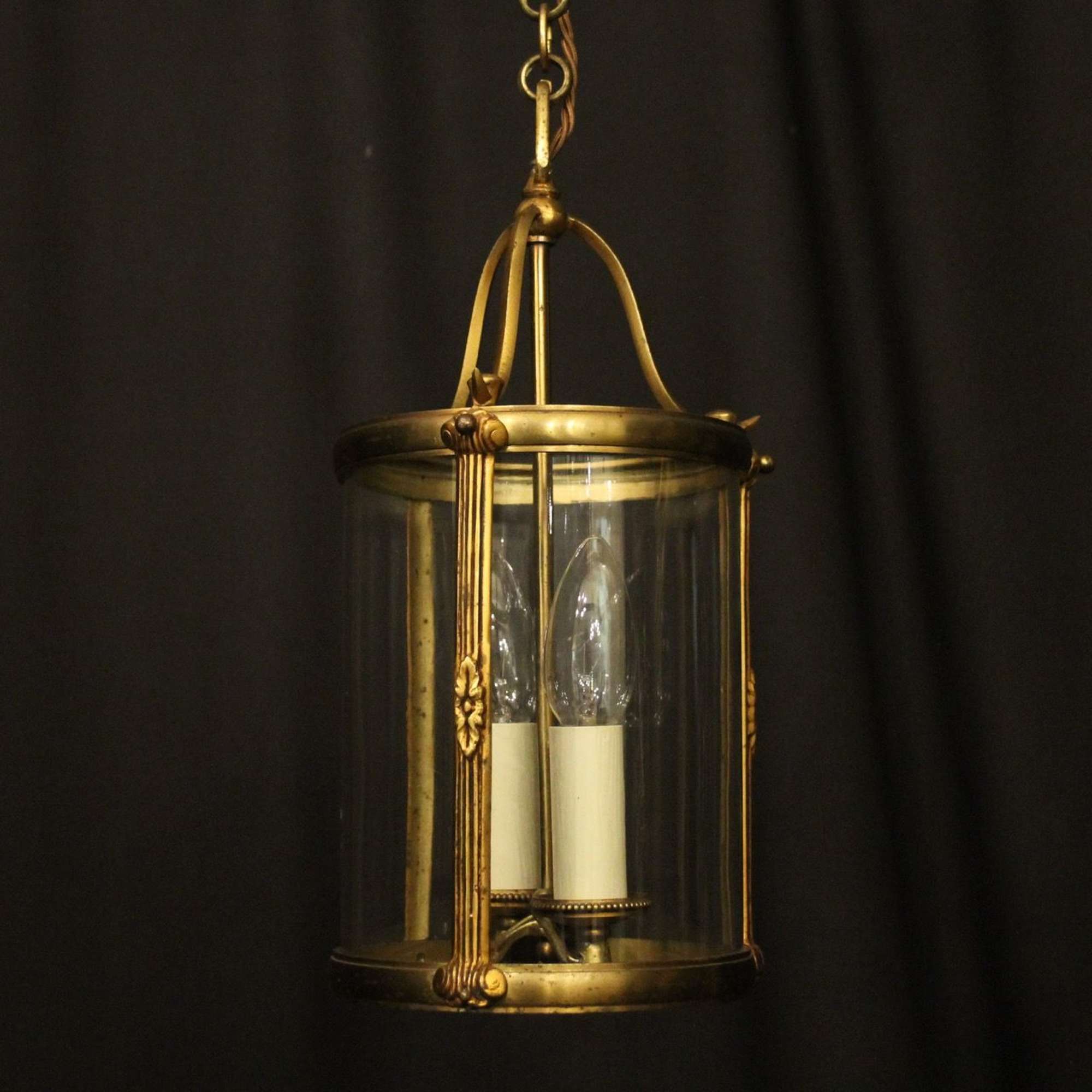 French Gilded Twin Light Antique Lantern