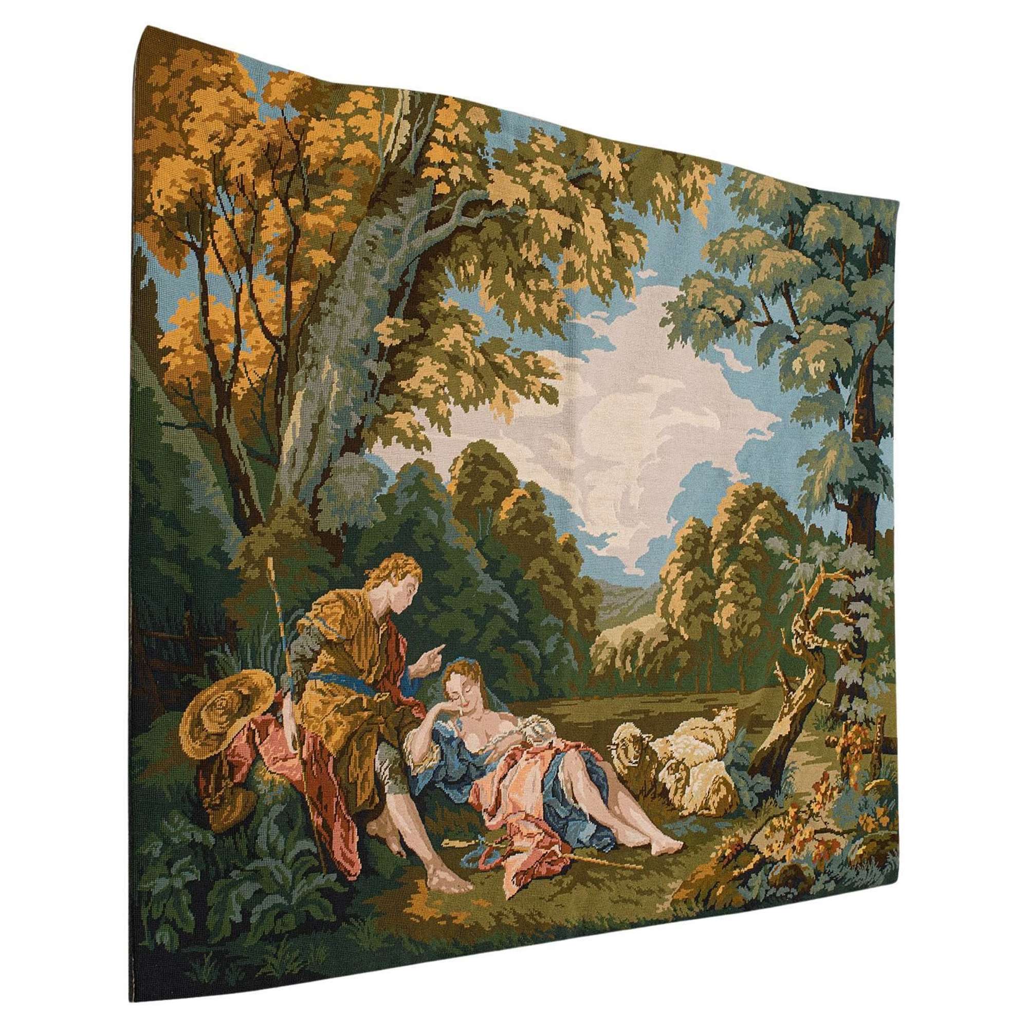 Large Antique Tapestry Panel, French, Needlepoint Frieze, Victorian, Circa 1900