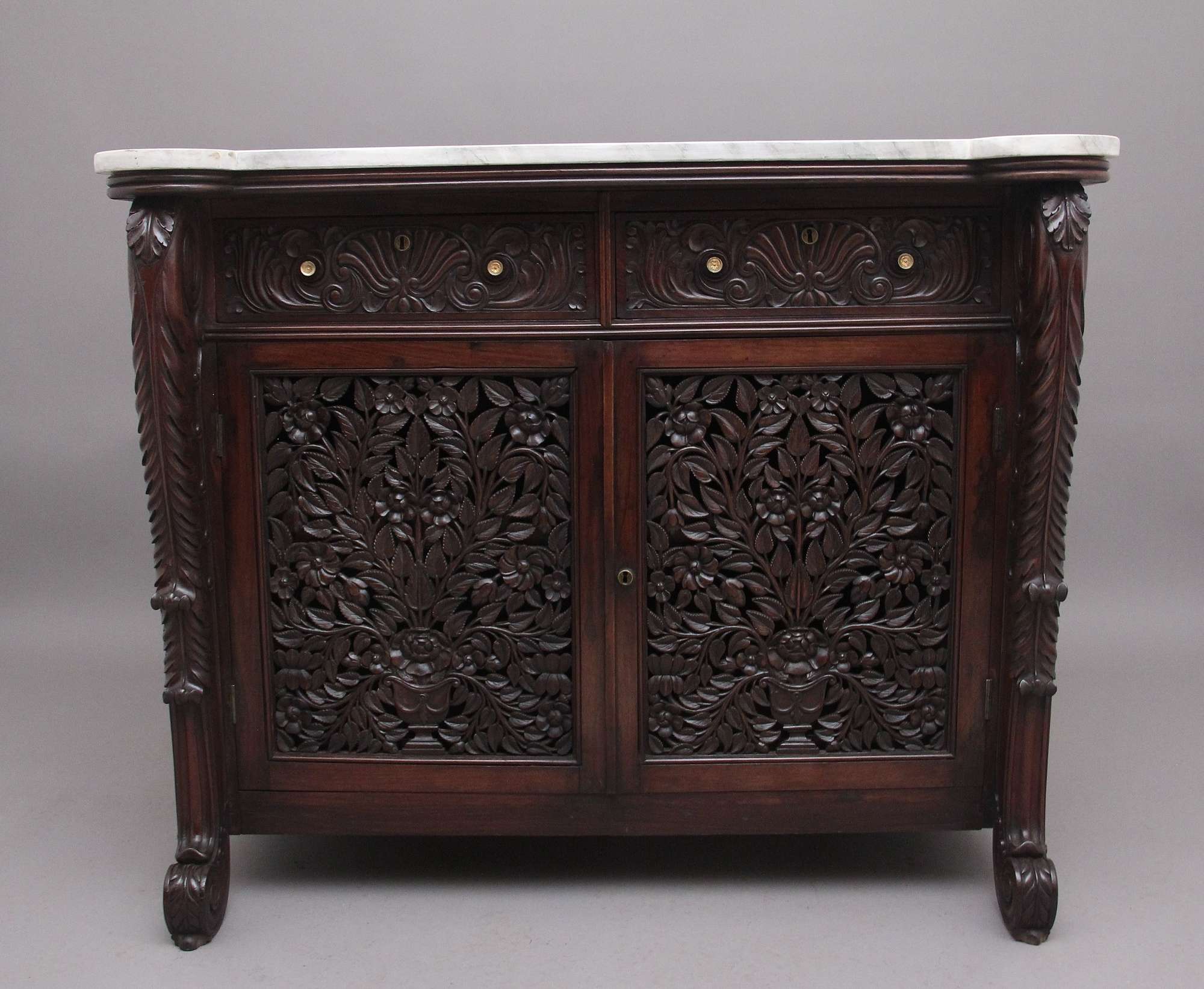 19th Century Carved Anglo Indian Cabinet