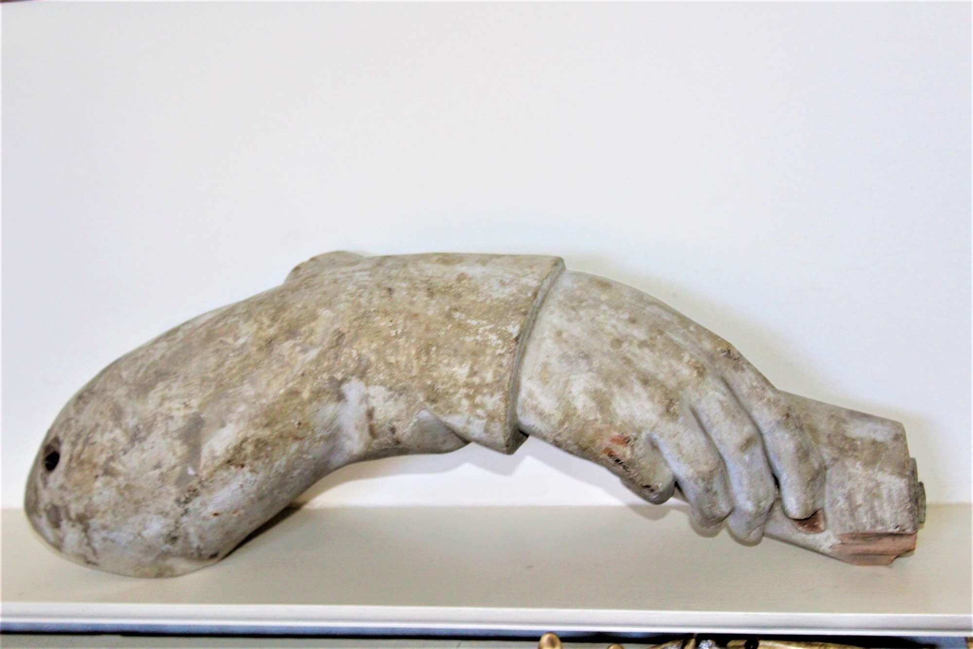 A Well Carved Wood Hand And Arm