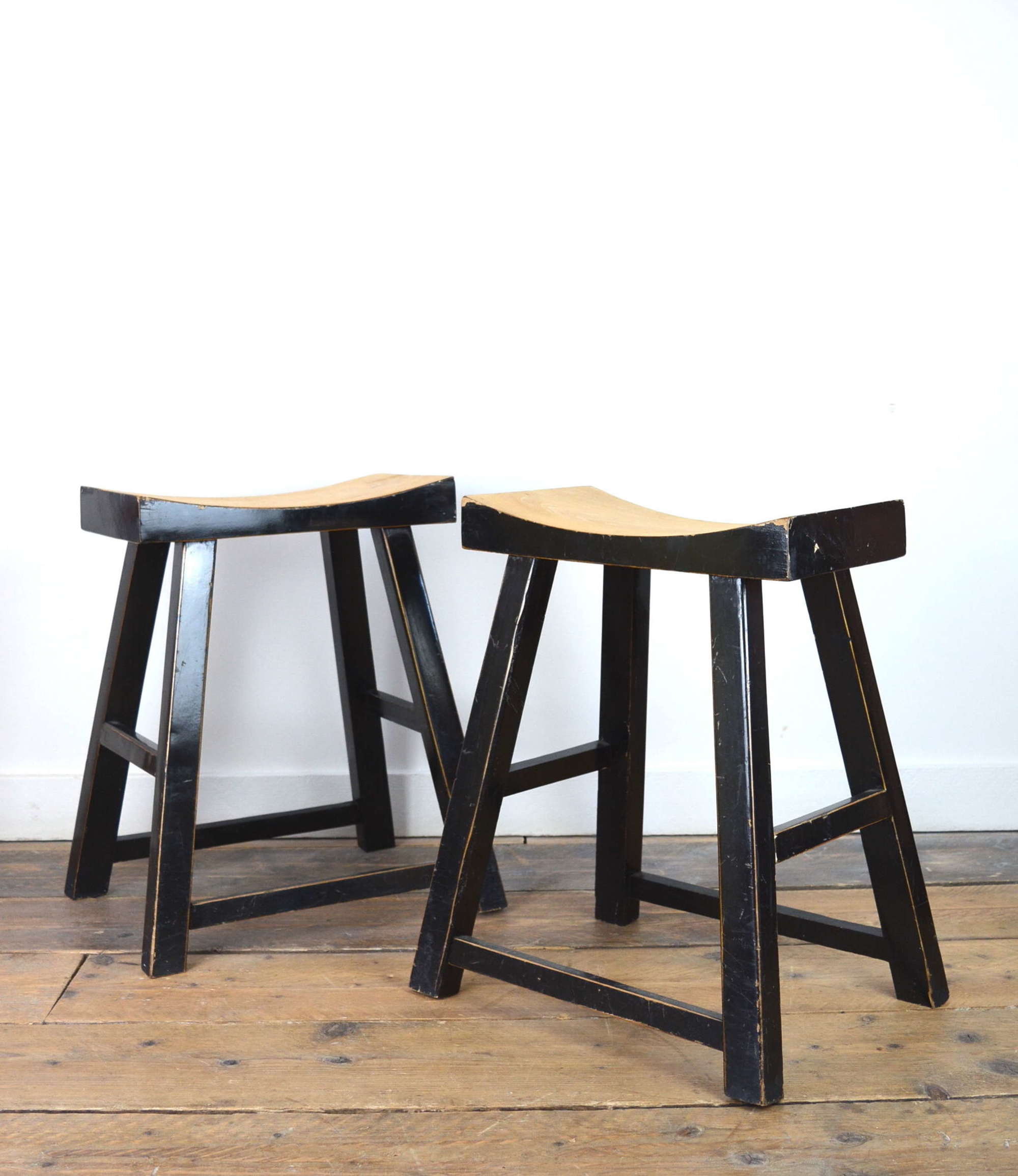 PAIR OF MID 20TH CENTURY BRUTALIST FRENCH STOOLS