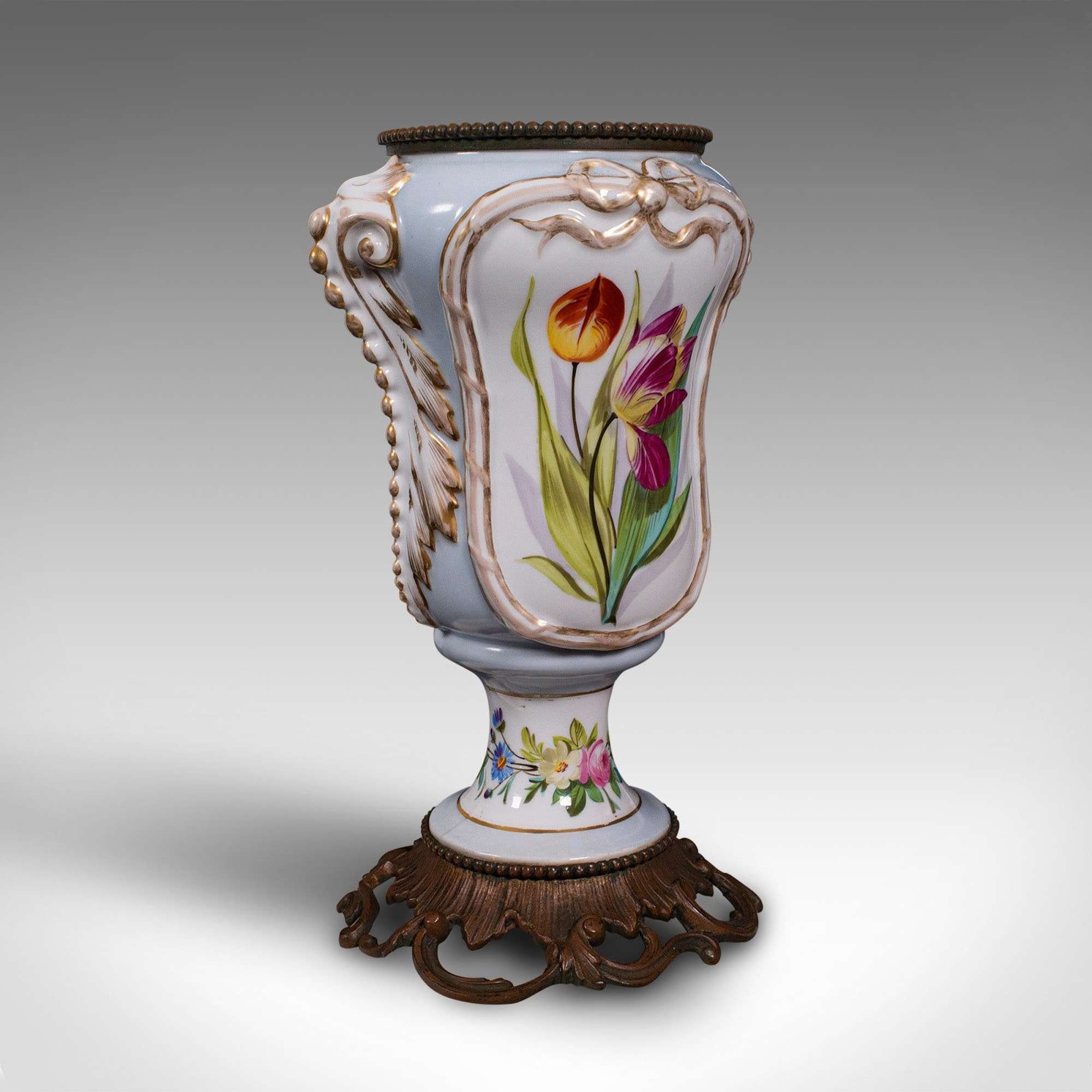 Antique Mantlepiece Vase, French, Ceramic, Planter, Jardiniere, Victorian, 1900