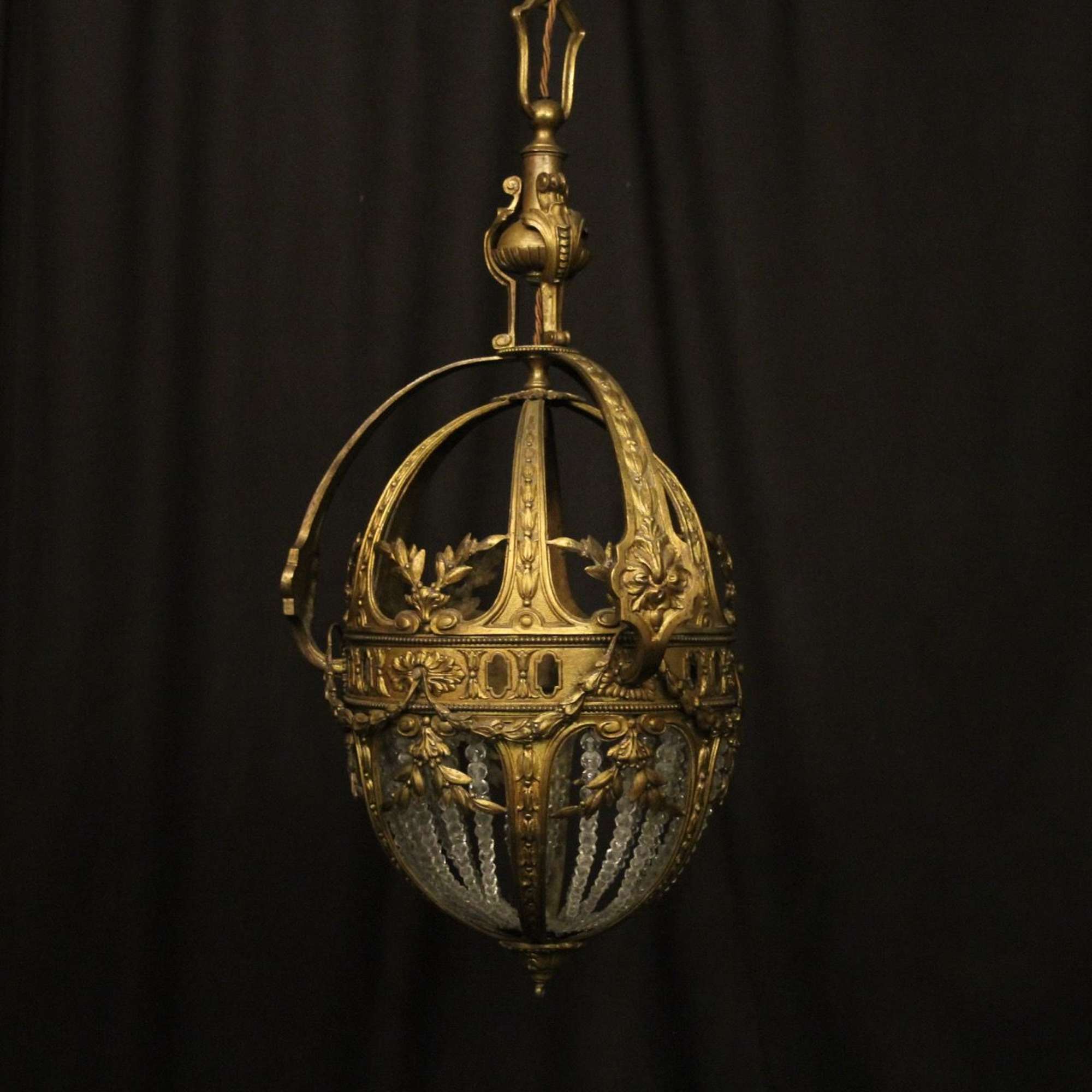 French 19th Century Gilded Bronze Antique Lantern