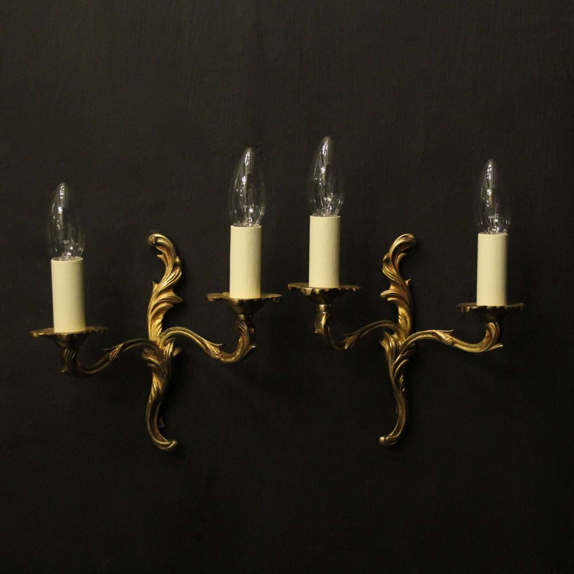 French Pair Of Gilded Antique Wall Lights