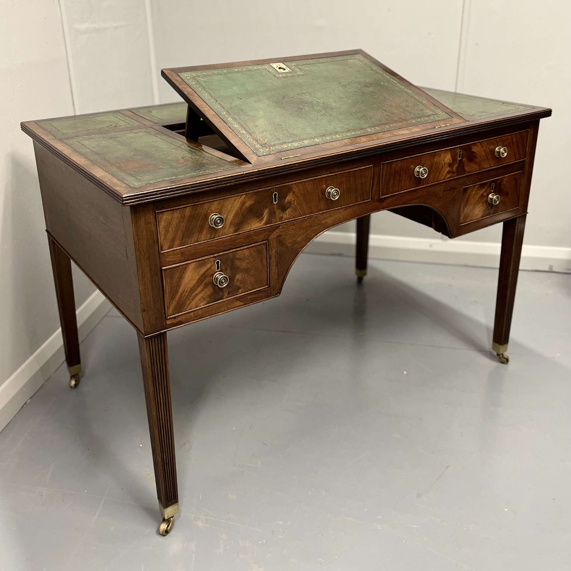 C19th partners desk with writing slope