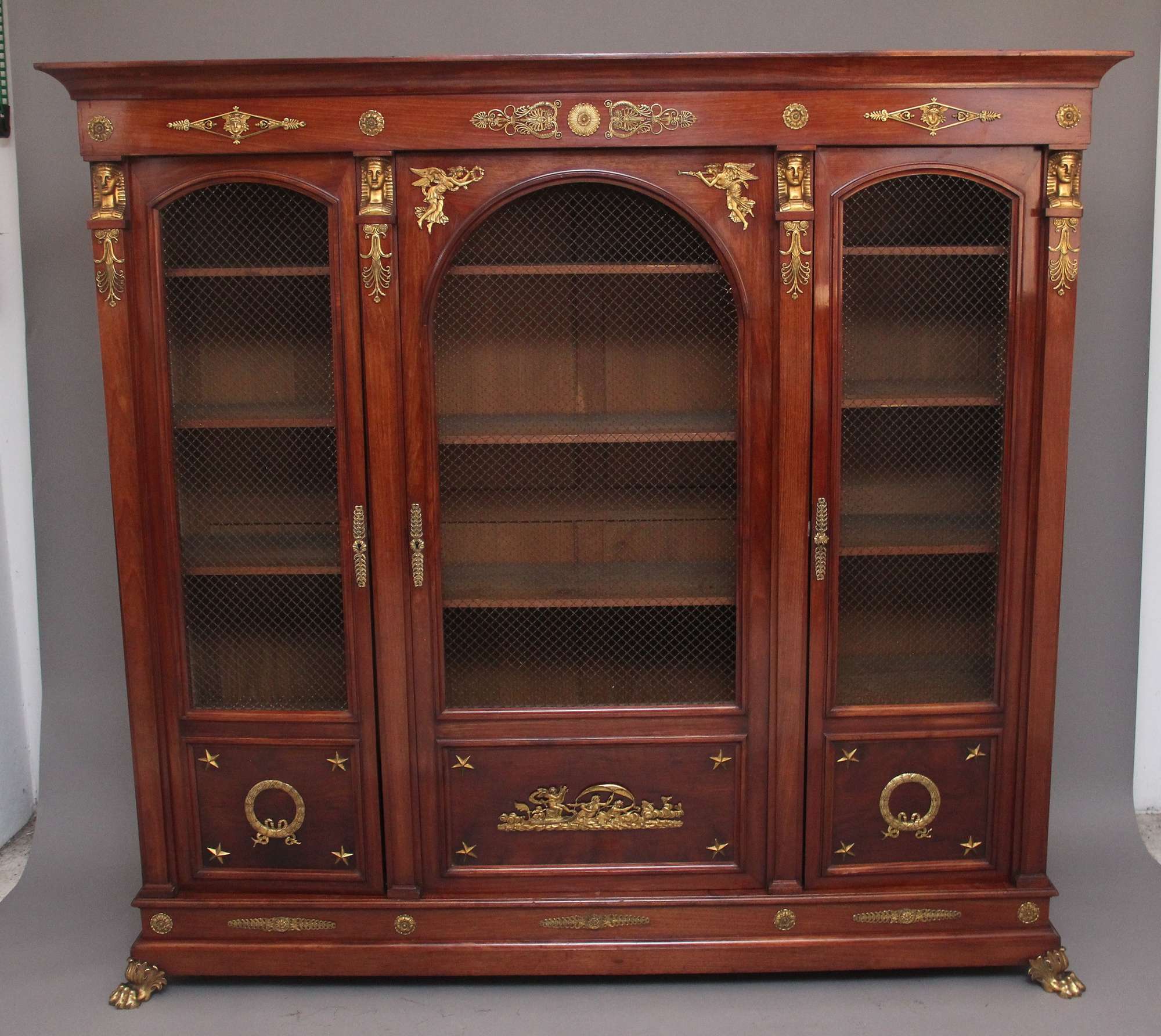 19th Century French Mahogany Antique Bookcase
