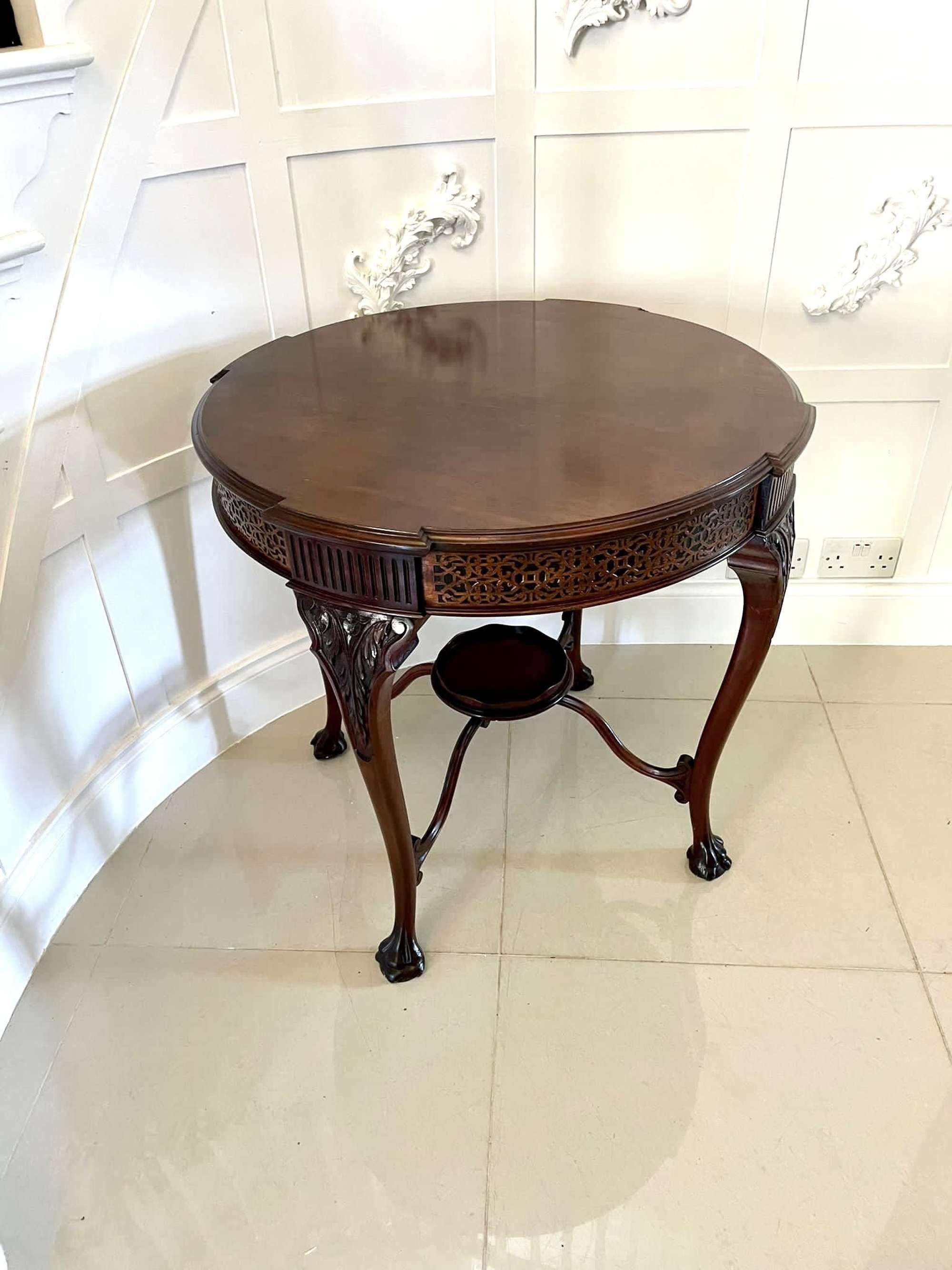 Quality Antique 'chippendale Revival' Mahogany Centre Table