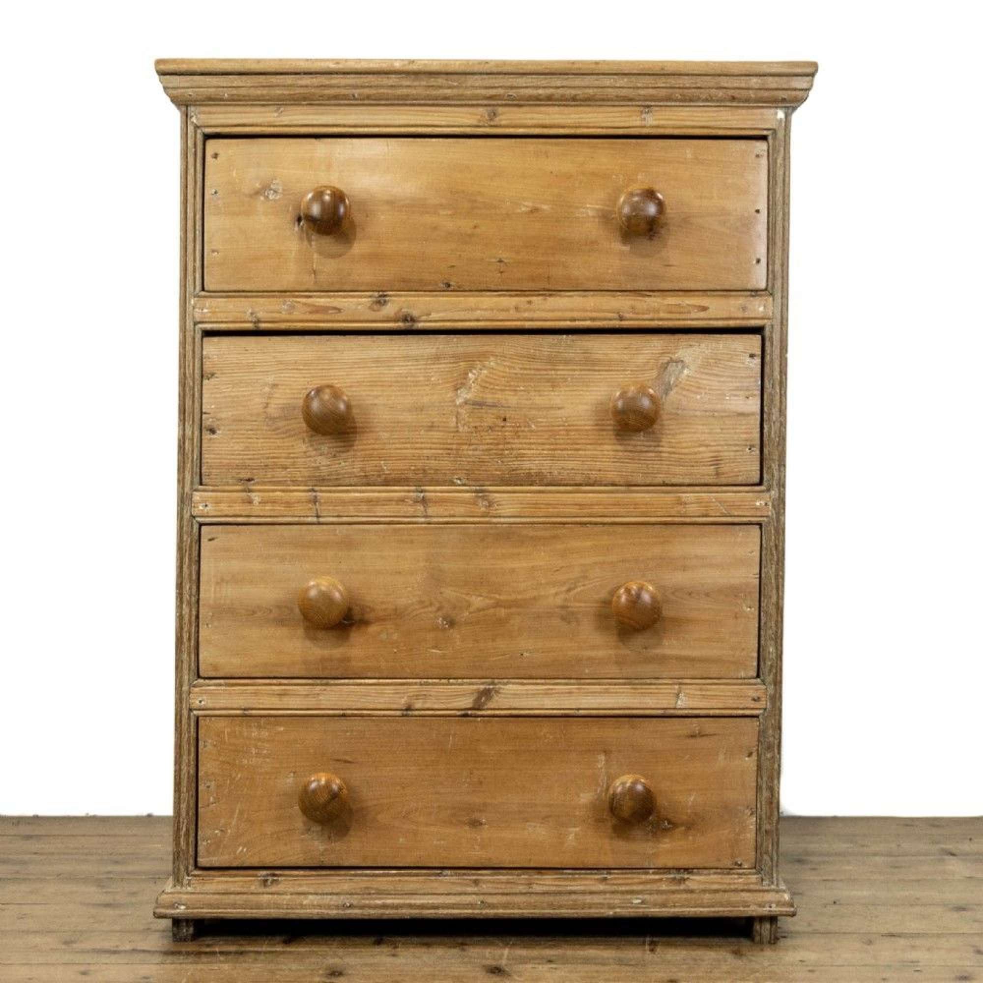 Victorian Pine Antique Chest Of Drawers