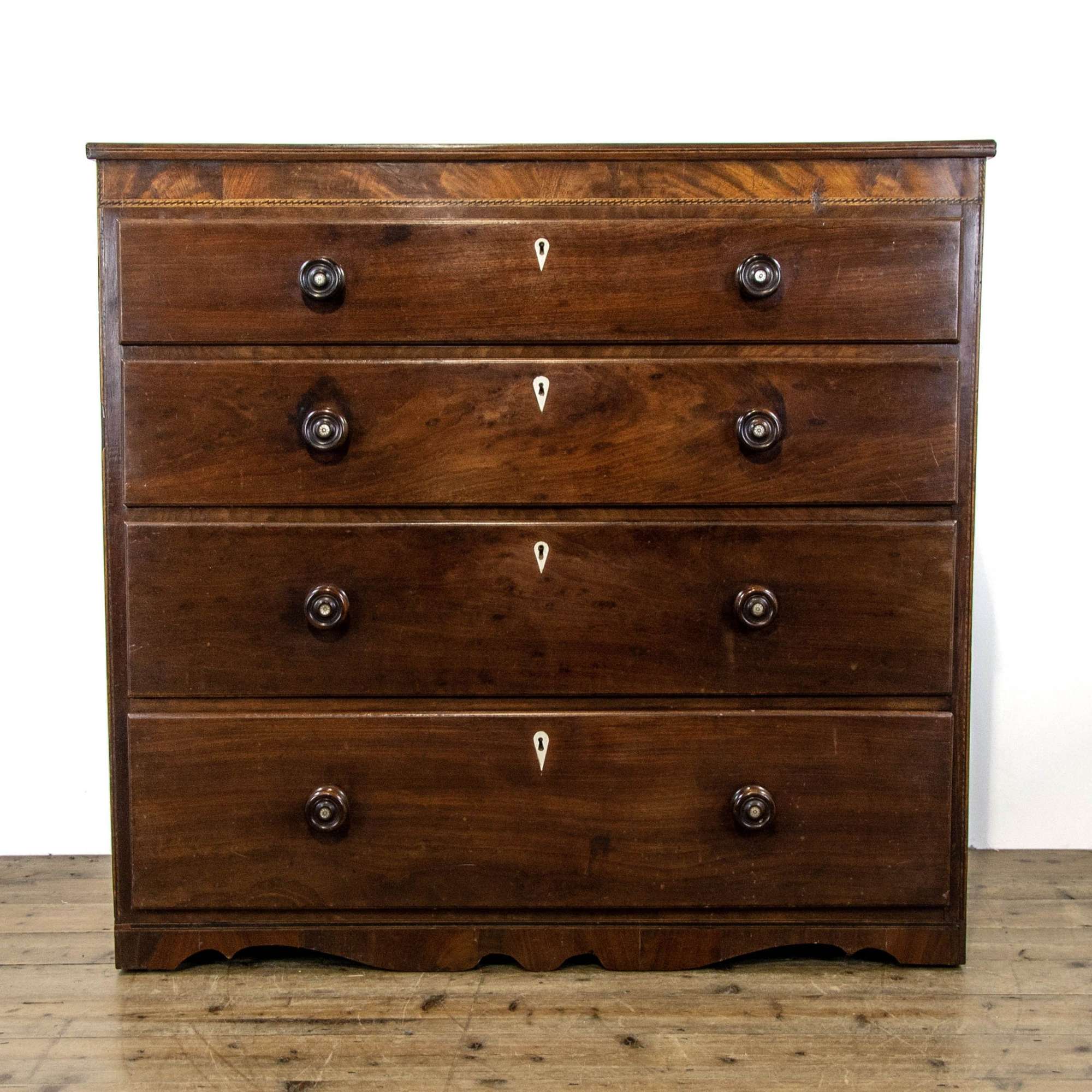 Antique Inlaid Mahogany Chest Of Drawers