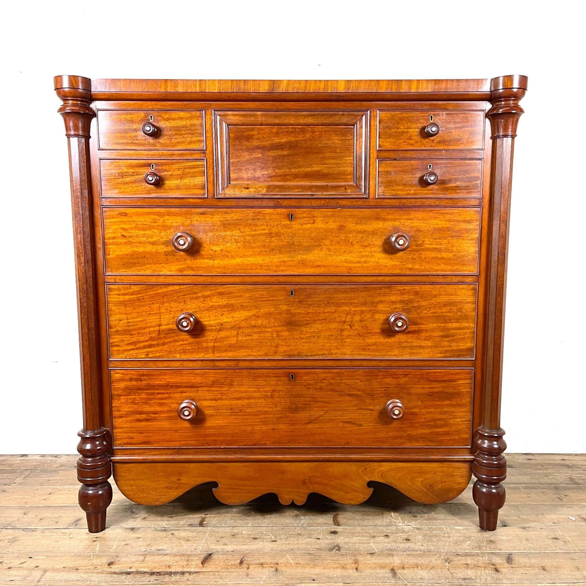 Antique Victorian Mahogany Chest Of Drawers
