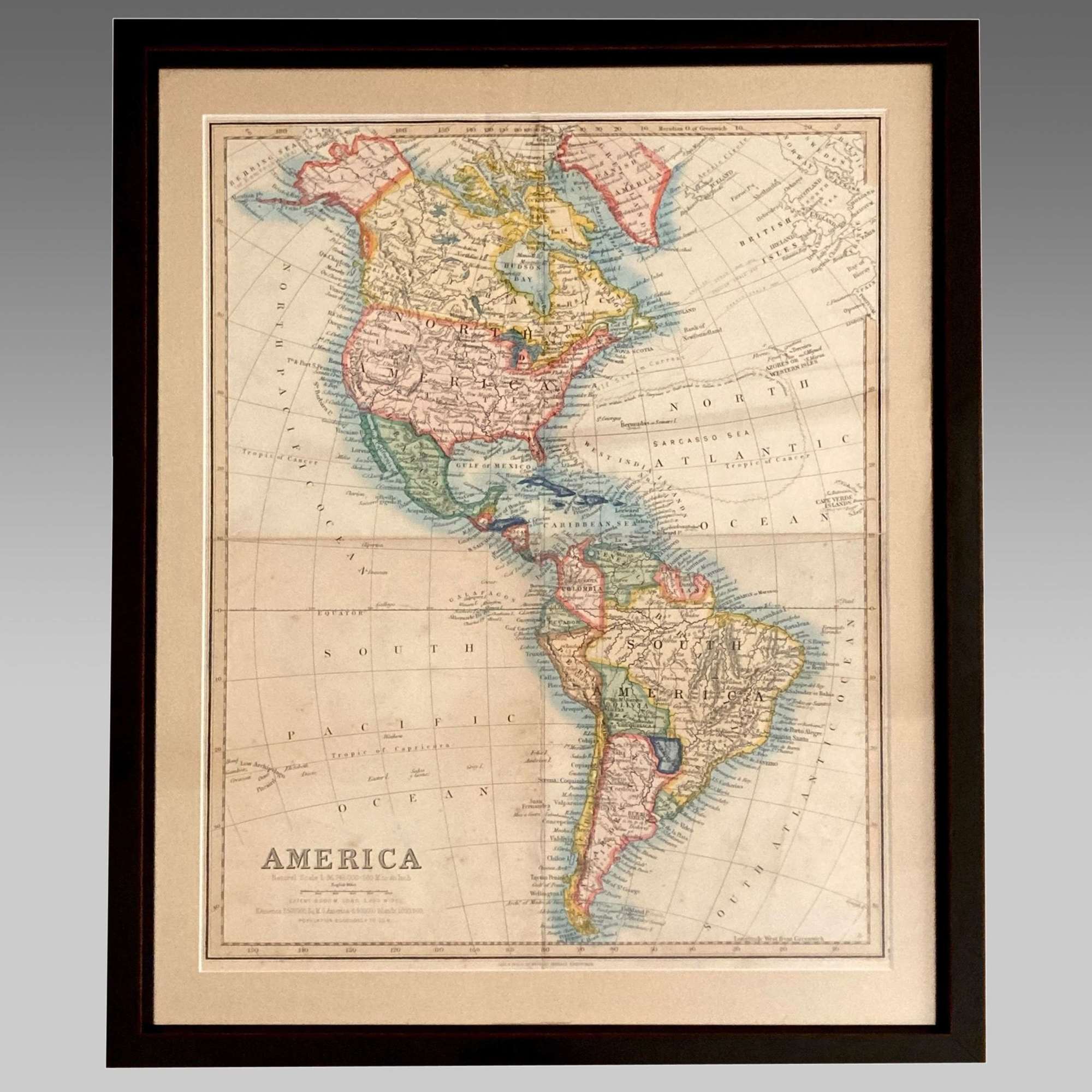 Map of America by Gall & Inglis, Edinburgh